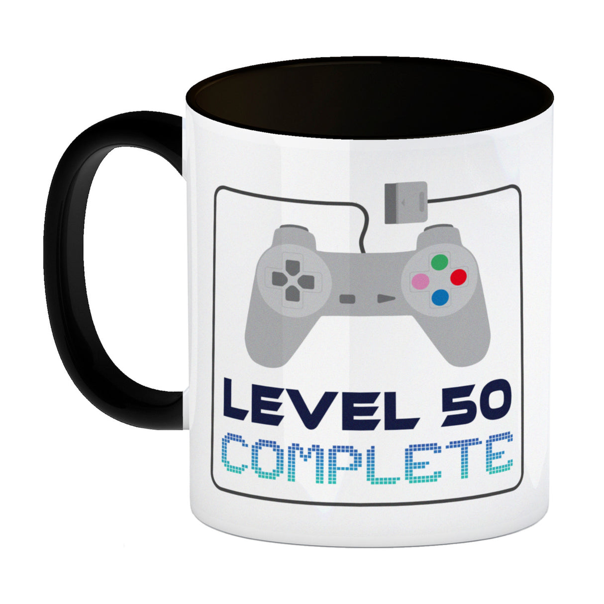 50. Geburtstag Kaffeebecher mit lustigem Spruch: Level 50