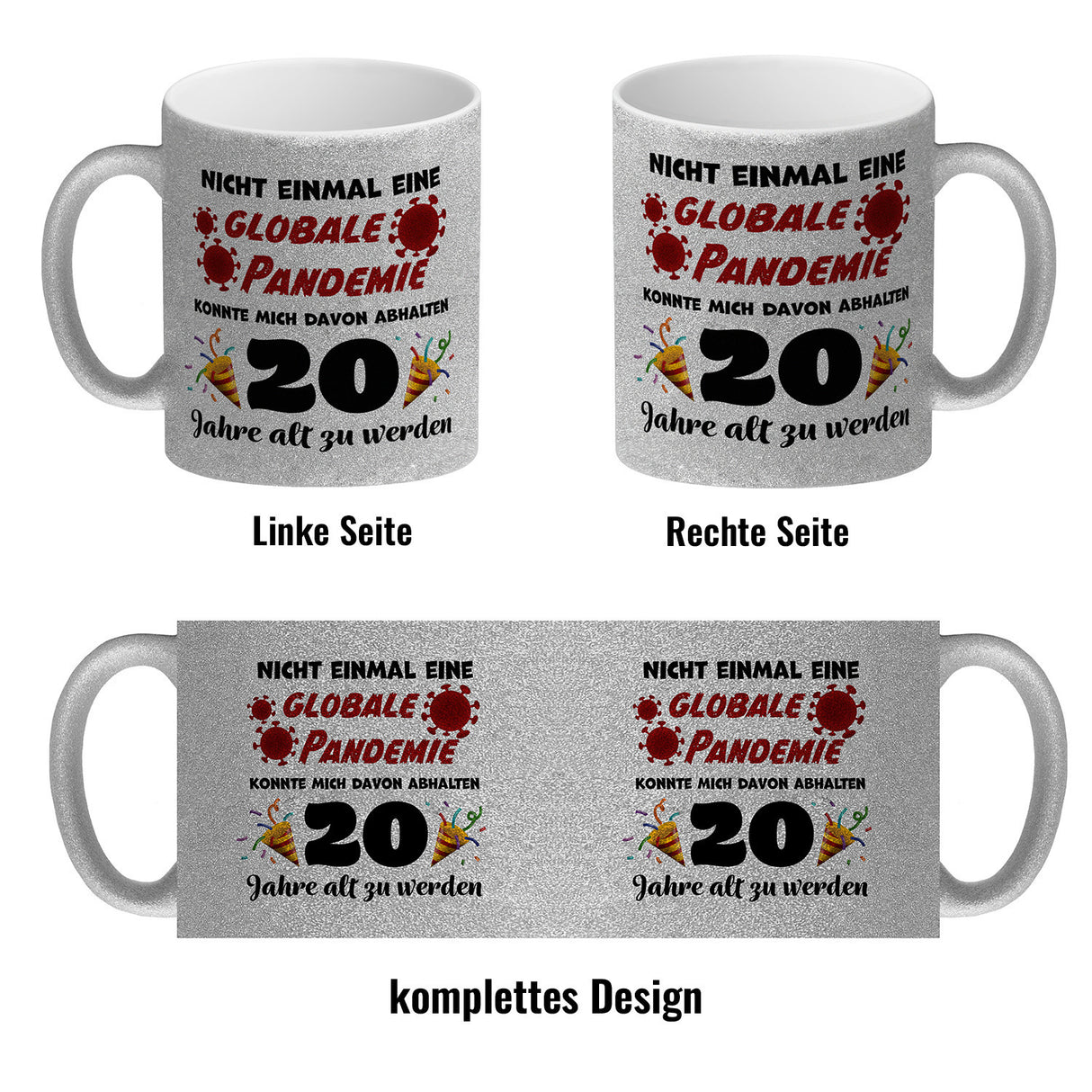20. Geburtstag Kaffeebecher mit lustigem Spruch: Pandemie