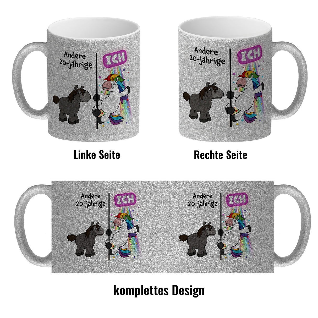 20. Geburtstag Kaffeebecher mit lustigem Spruch: Einhorn