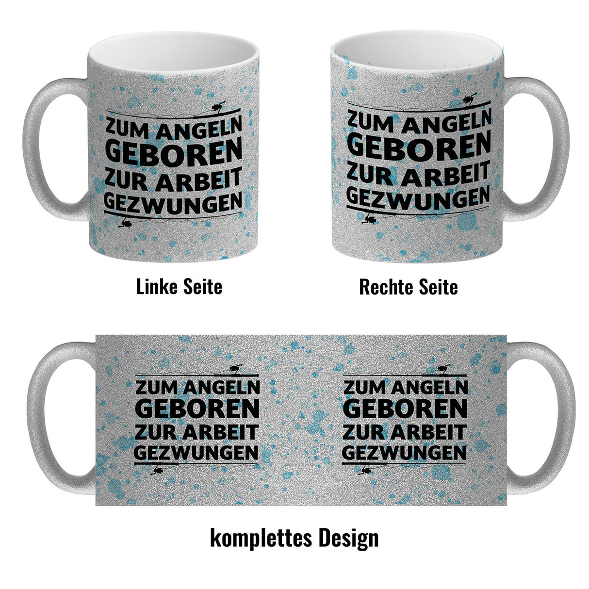 Zum Angeln geboren zur Arbeit gezwungen Kaffeebecher für Angler
