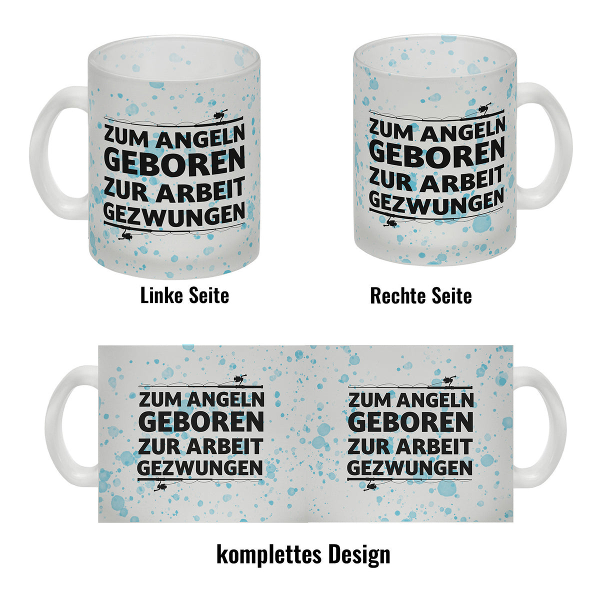 Zum Angeln geboren zur Arbeit gezwungen Kaffeebecher für Angler