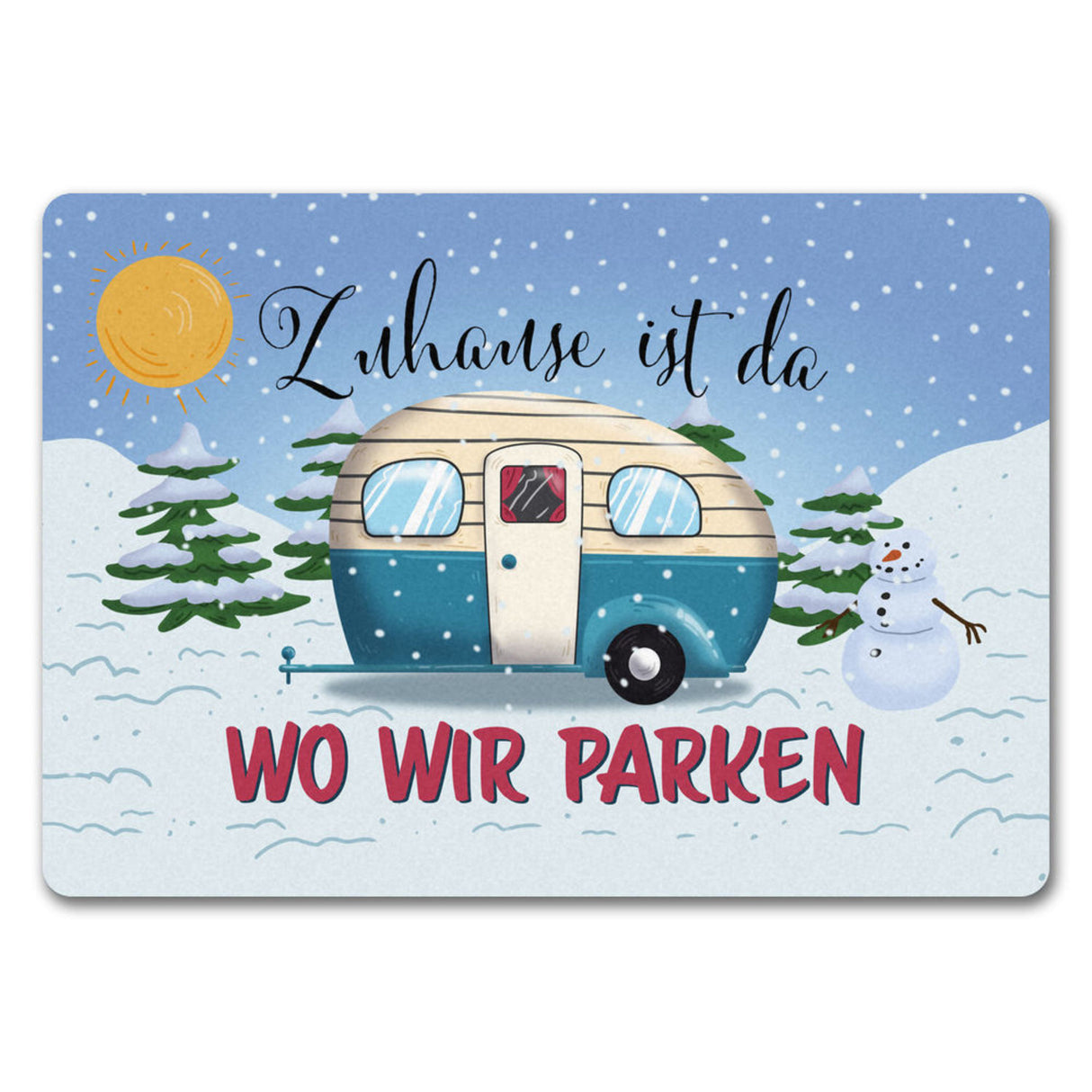 Zuhause ist da, wo wir parken Nachthimmel Fußmatte mit Camper-Motiv