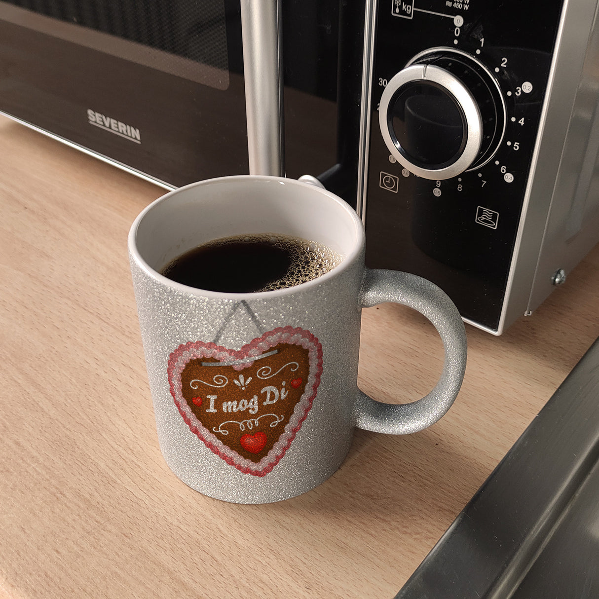 I mog di Kaffeebecher mit Lebkuchenherz