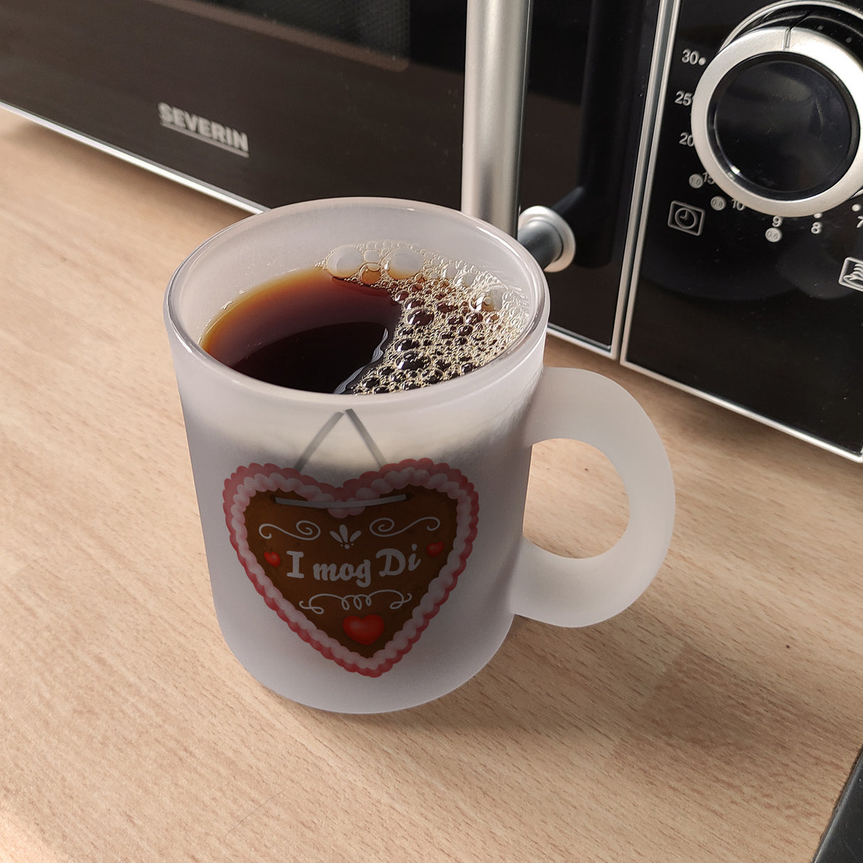 I mog di Kaffeebecher mit Lebkuchenherz