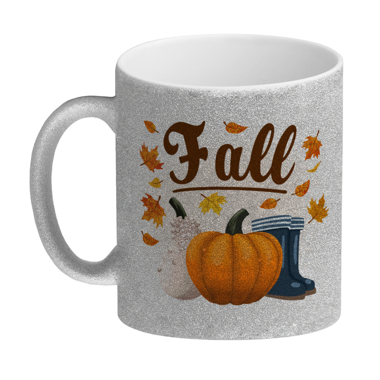 Fall Jahreszeit Herbst Kaffeebecher mit Kürbis und Laub