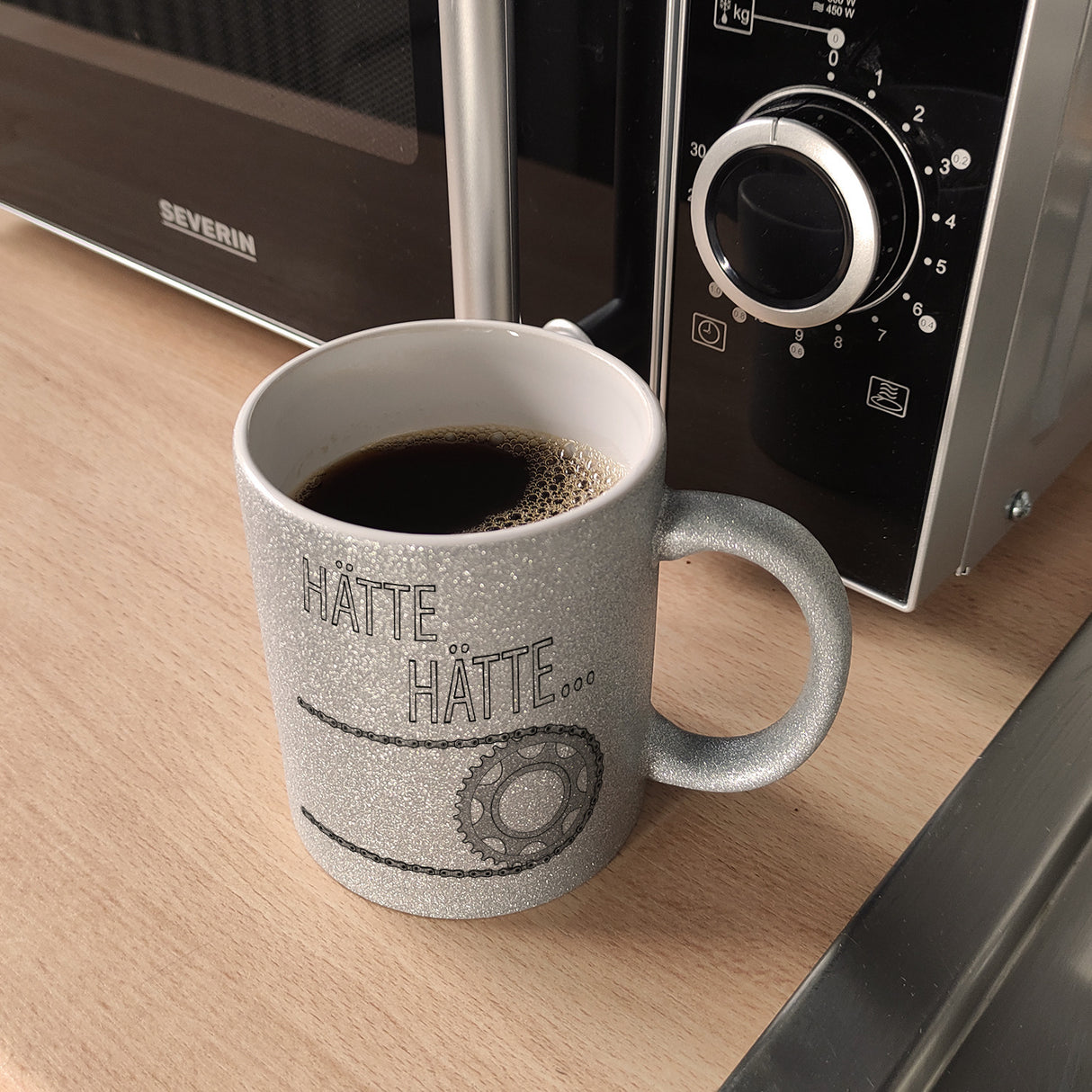 Hätte, Hätte ... Fahrradkette Kaffeebecher