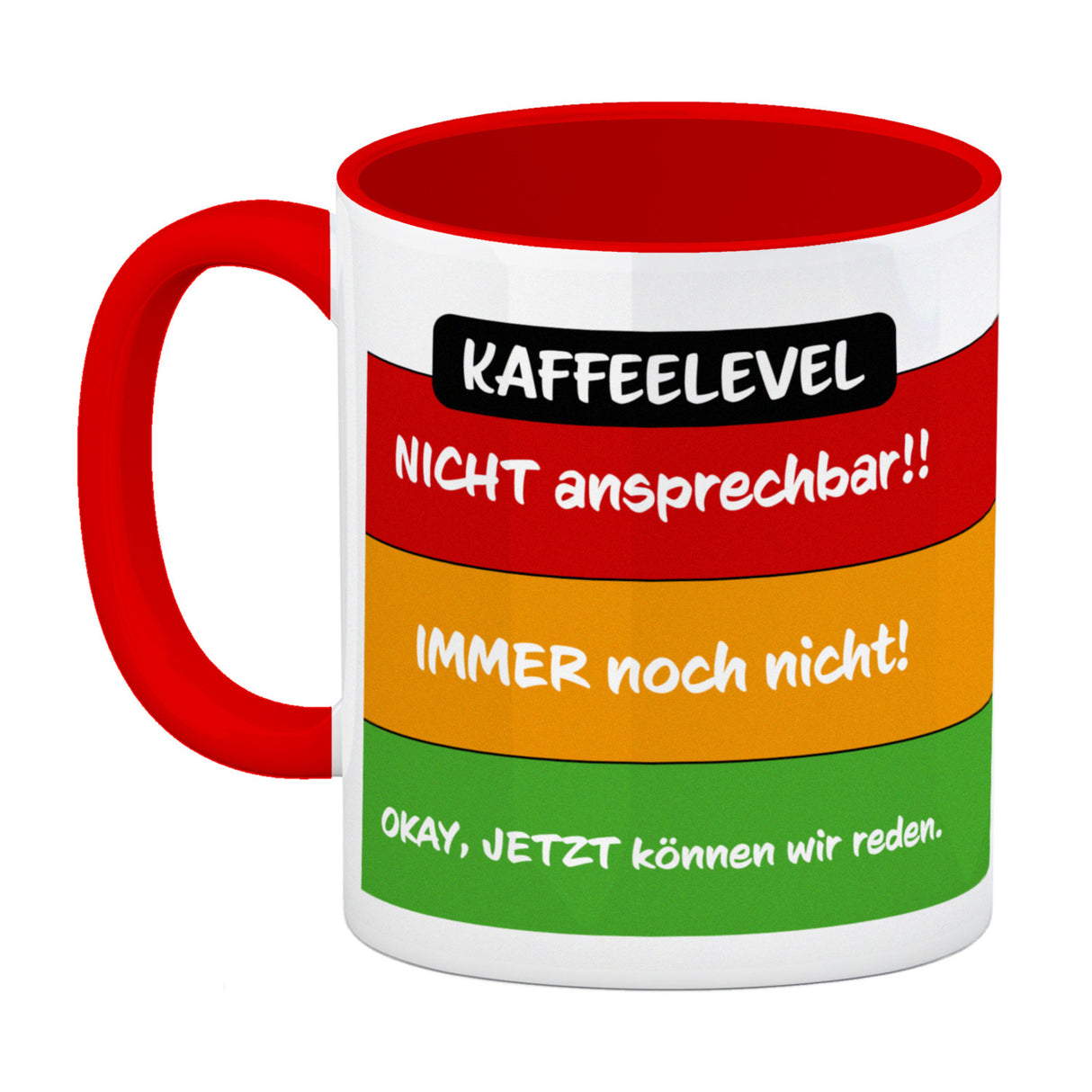 Kaffeelevel nicht ansprechbar Kaffeebecher mit verschiedenen Gemütslagen