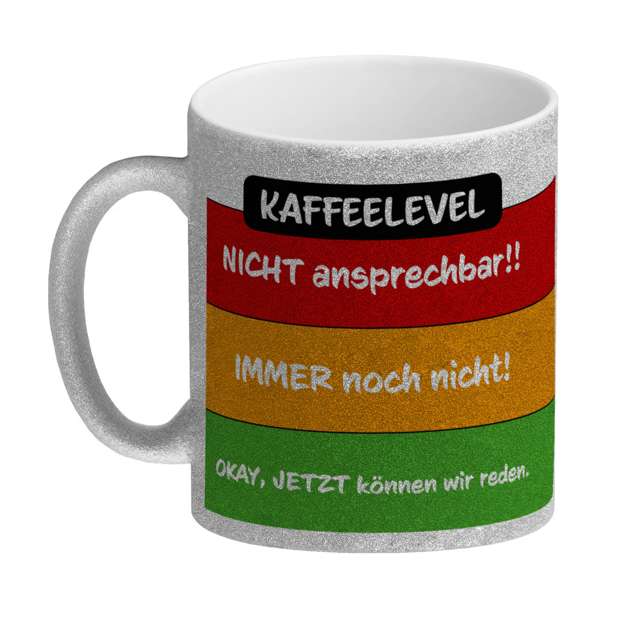 Kaffeelevel nicht ansprechbar Kaffeebecher mit verschiedenen Gemütslagen