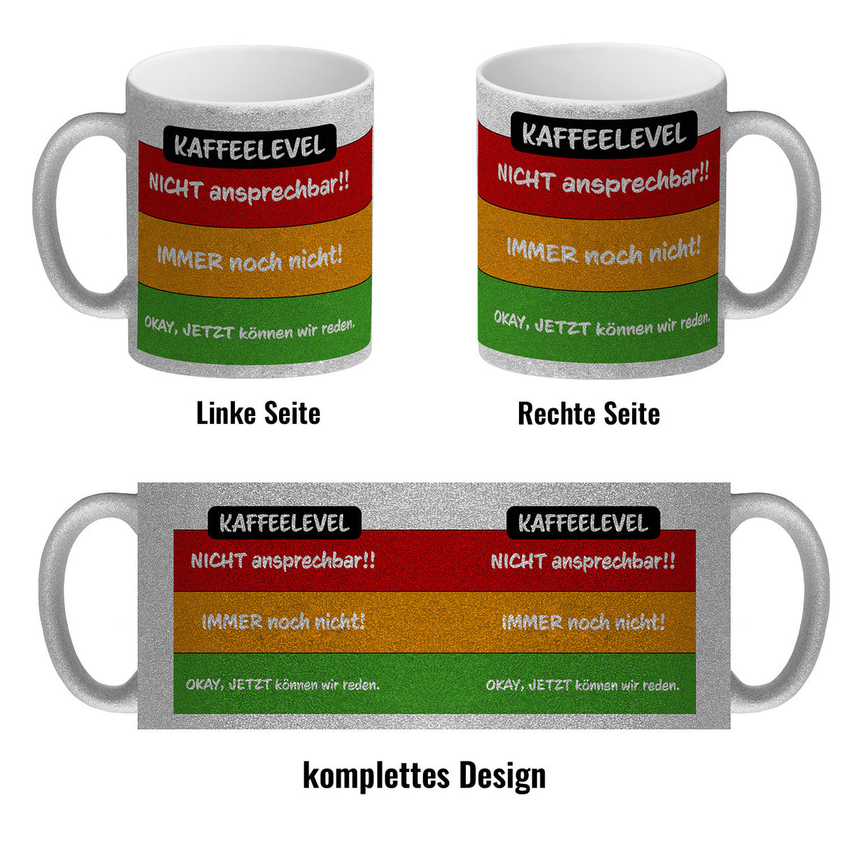 Kaffeelevel nicht ansprechbar Kaffeebecher mit verschiedenen Gemütslagen