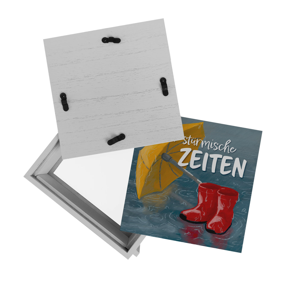 Für stürmische Zeiten Spardose mit Regen Motiv