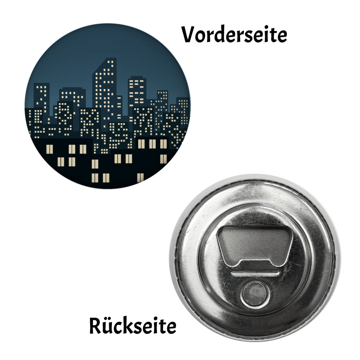 Skyline in der Nacht Kühlschrankmagnet