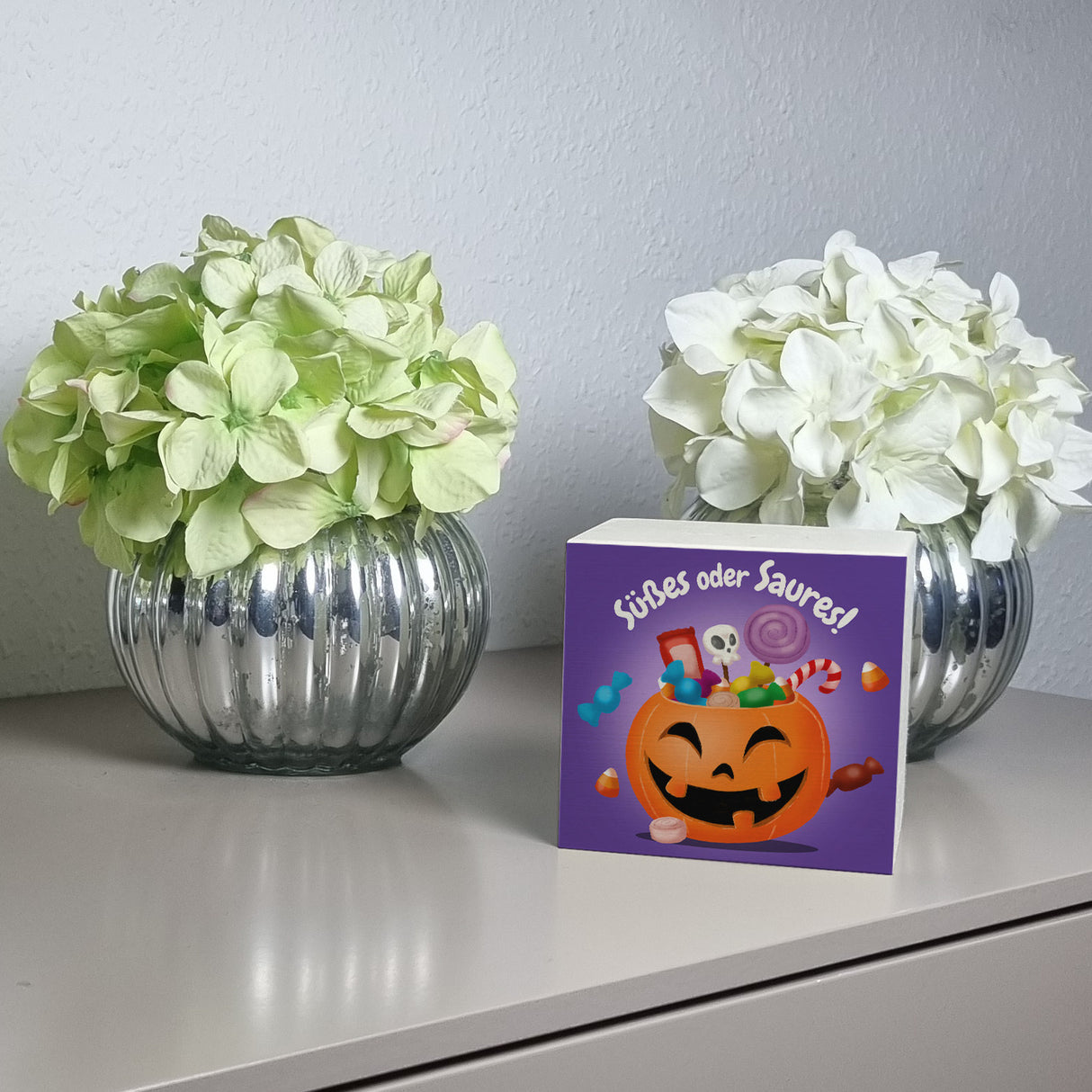 Süßes oder Saures Halloween Spardose mit lustigem Kürbis