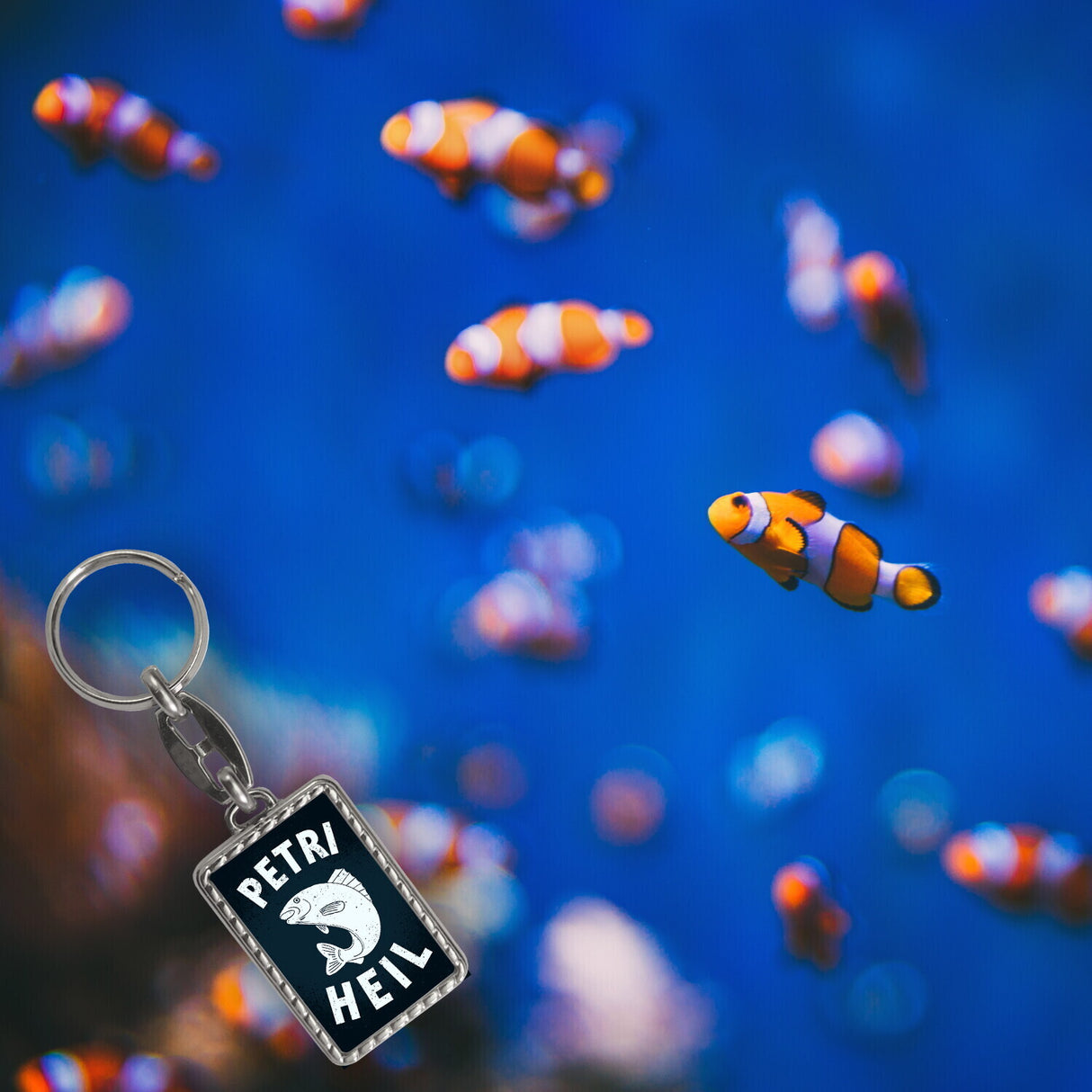 Petri Heil Fisch Schlüsselanhänger für Angler und Fischer