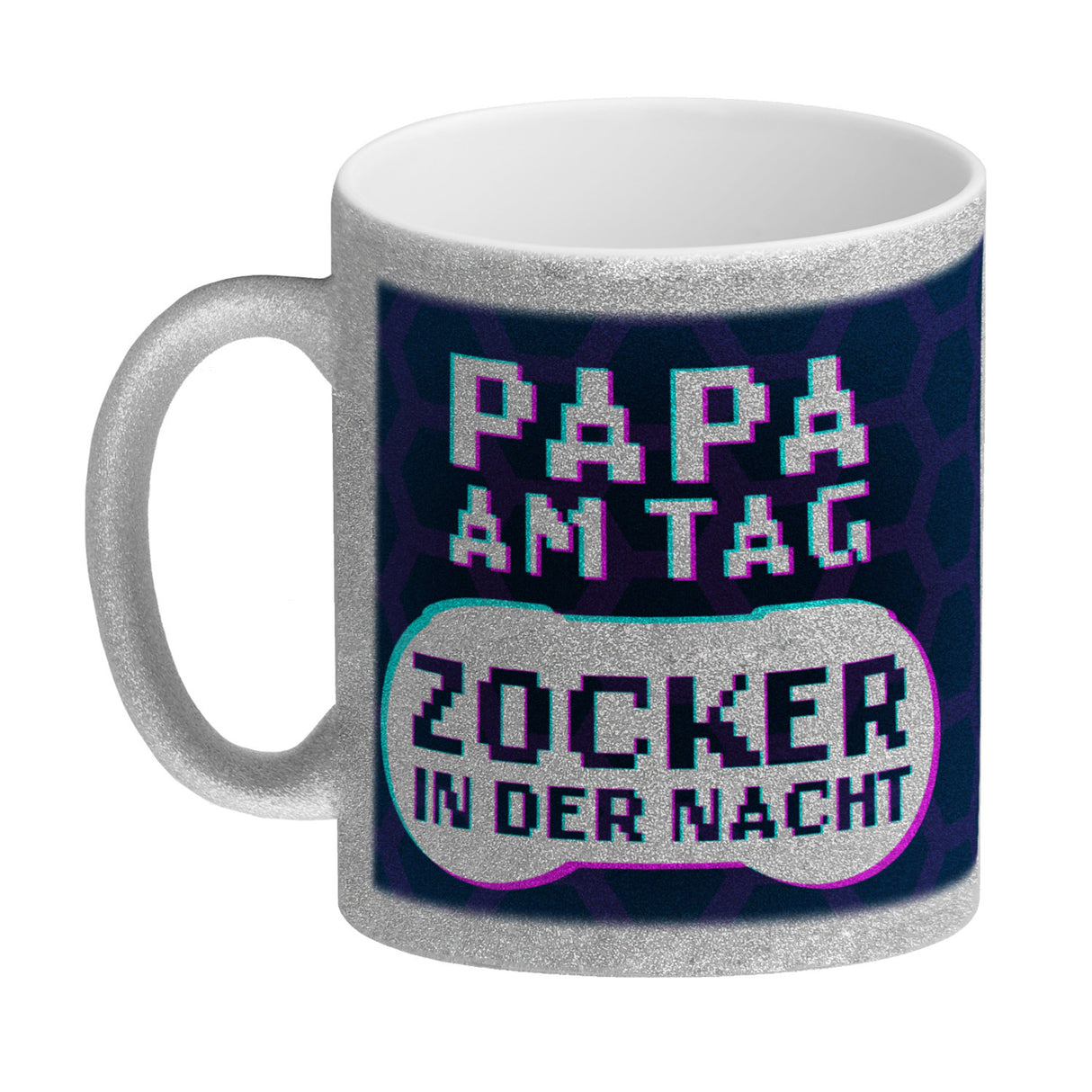 Papa am Tag - Zocker in der Nacht Kaffeebecher für Gamer und Väter