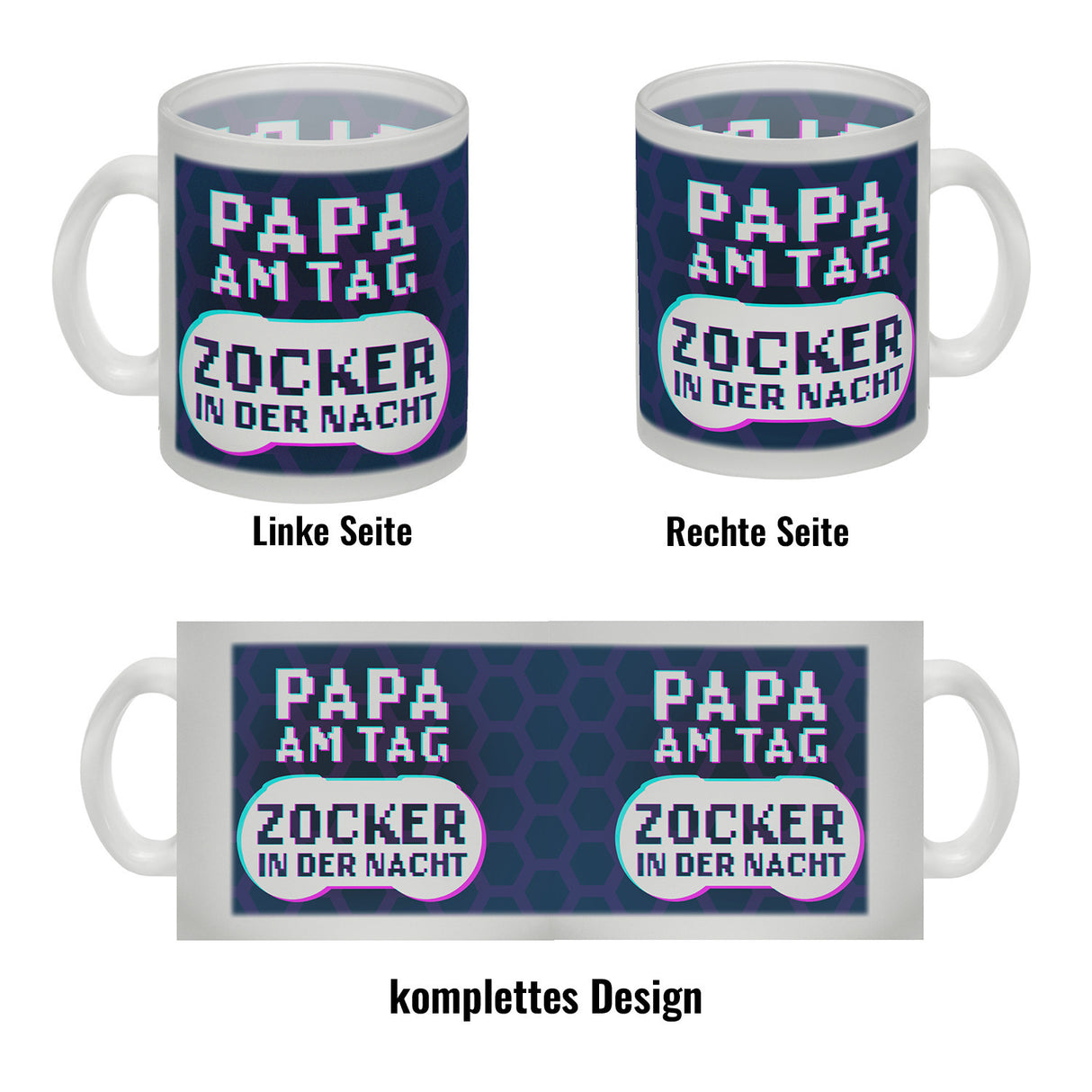 Papa am Tag - Zocker in der Nacht Kaffeebecher für Gamer und Väter