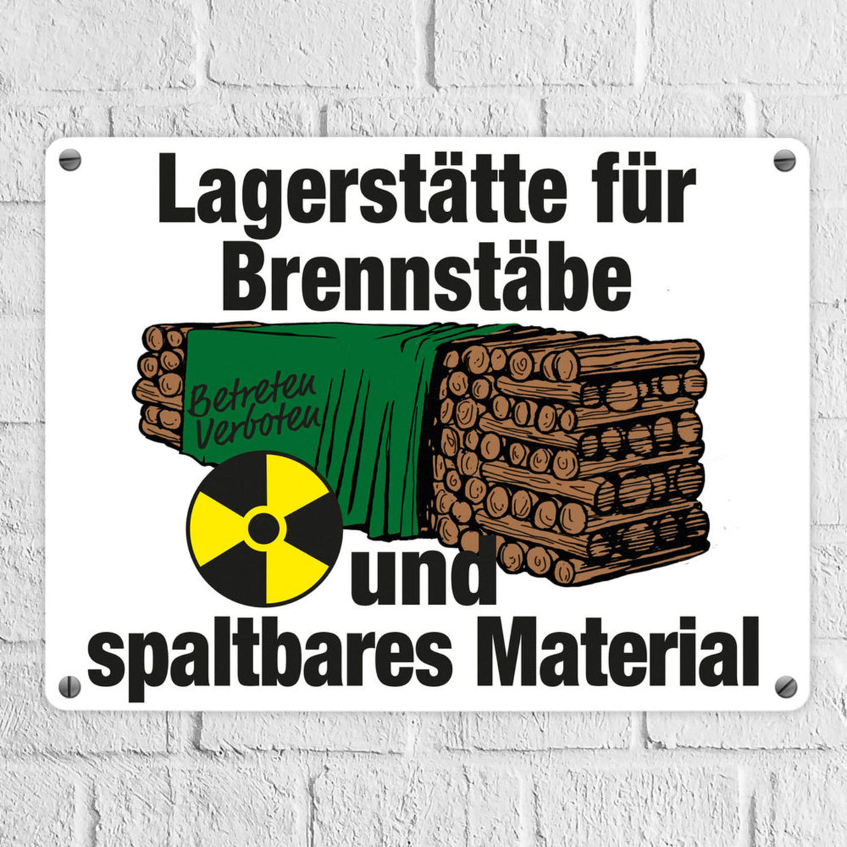 Lagerstätte für Brennstäbe - Brennholzlager Metallschild