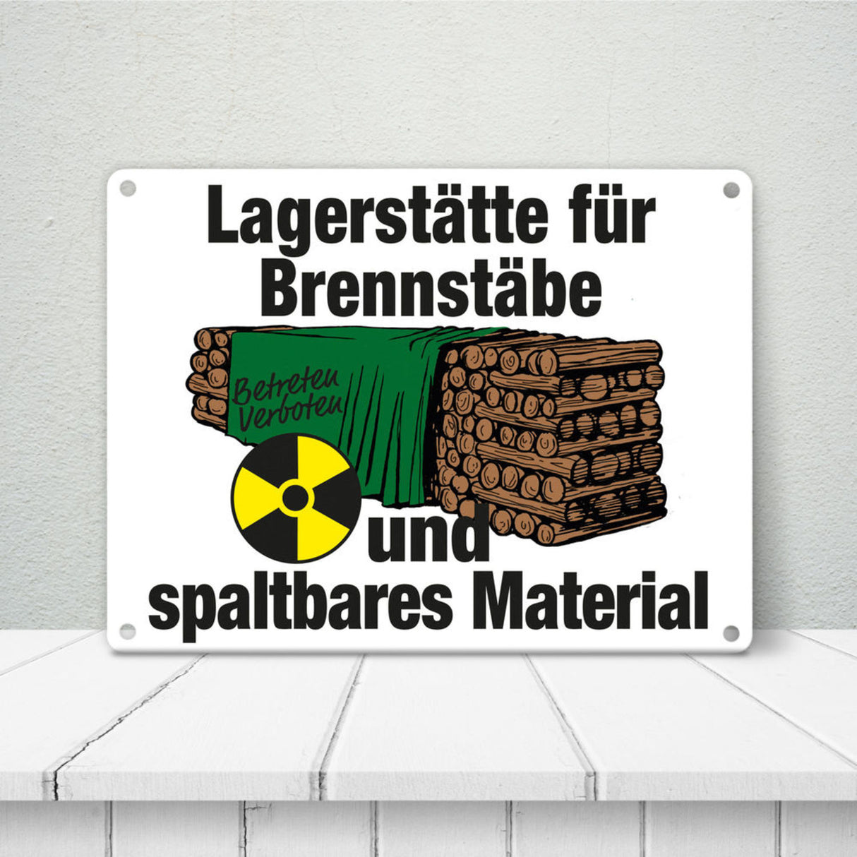 Lagerstätte für Brennstäbe - Brennholzlager Metallschild