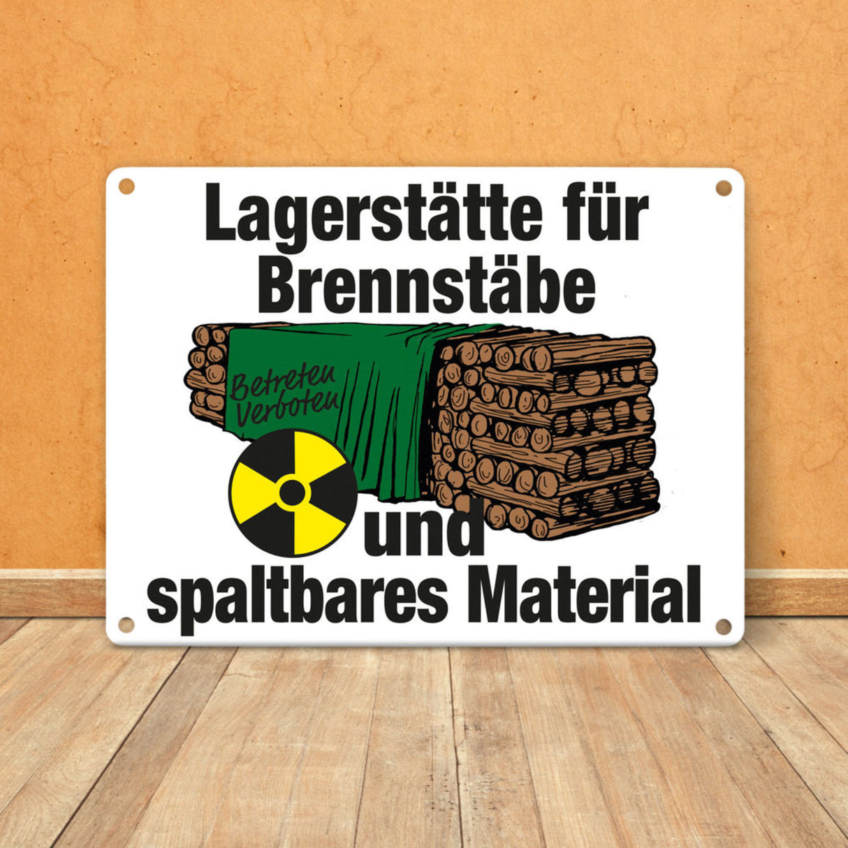Lagerstätte für Brennstäbe - Brennholzlager Metallschild