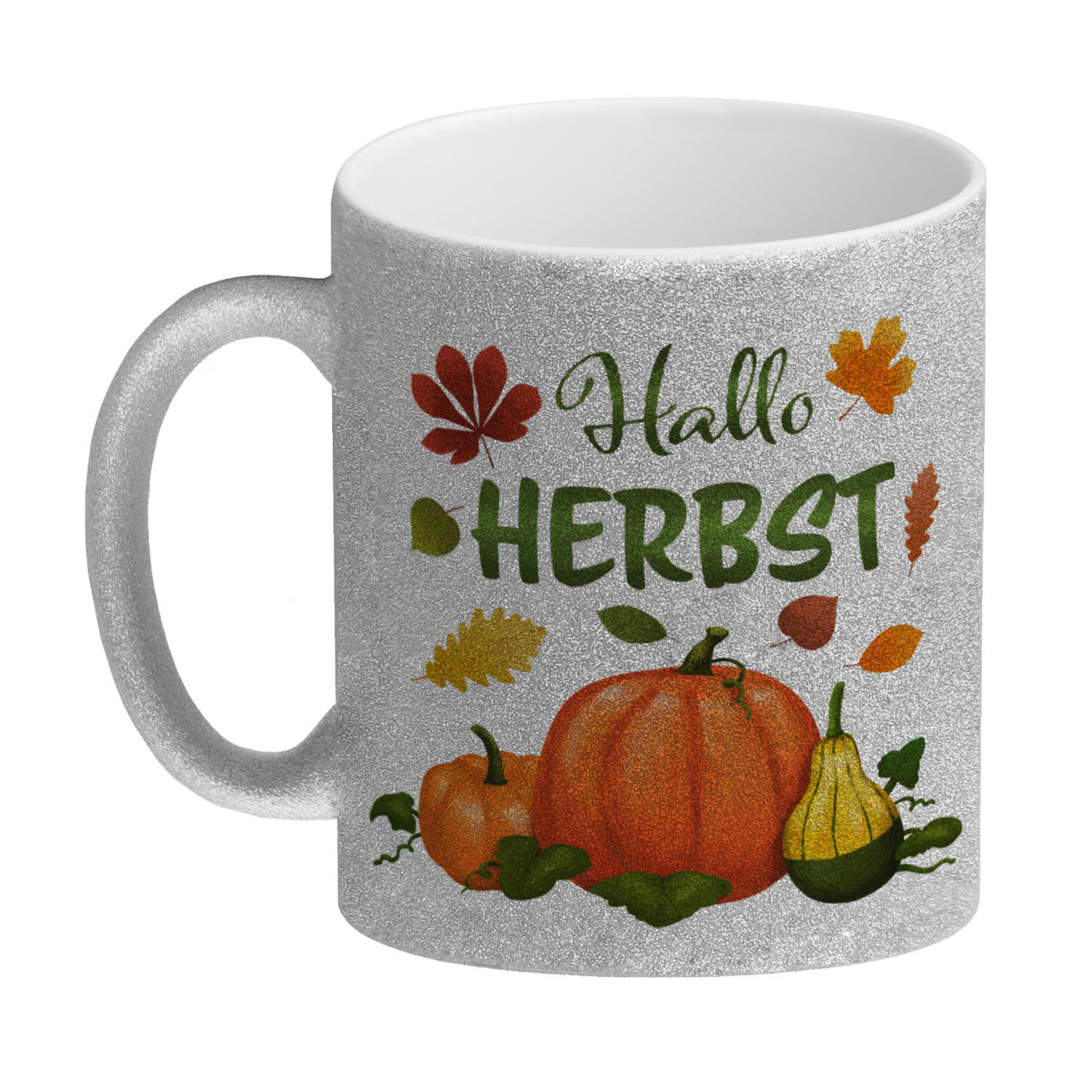 Hallo Herbst Kaffeebecher mit hübschen Kürbissen