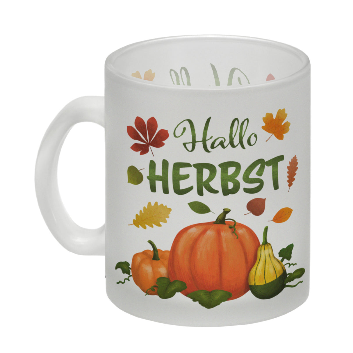 Hallo Herbst Kaffeebecher mit hübschen Kürbissen