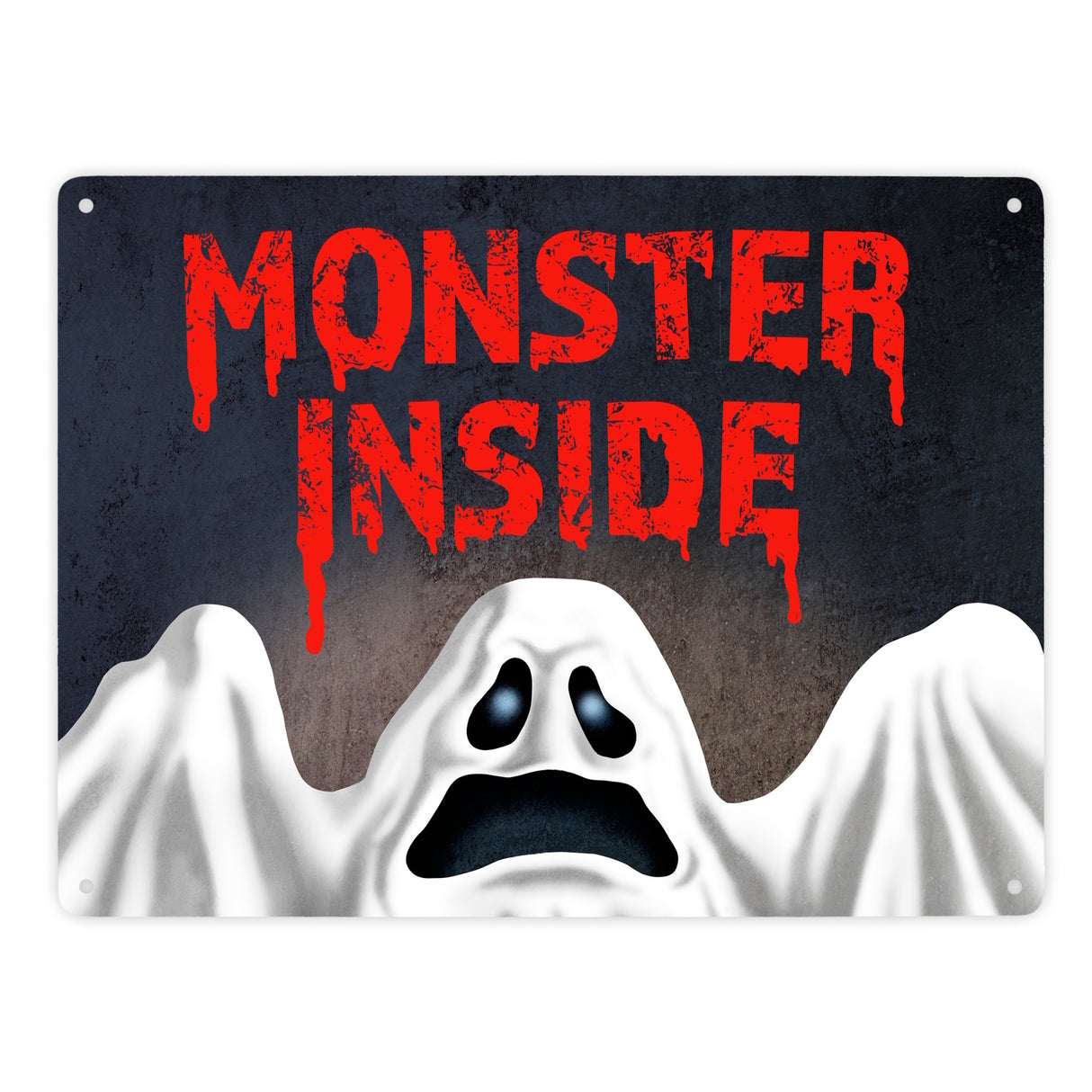 Monster Inside Halloween Metallschild mit gruseligem Geist Motiv