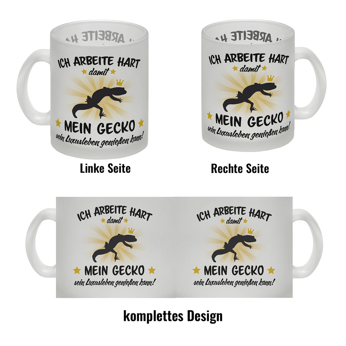 Ich arbeite hart für das Luxusleben meines Geckos Haustier Kaffeebecher