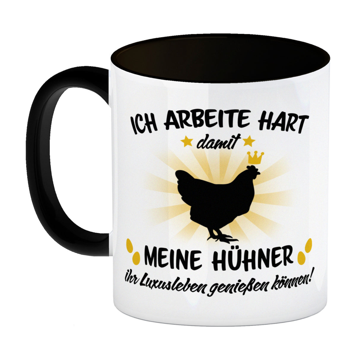 Ich arbeite hart für das Luxusleben meiner Hühner Haustier Kaffeebecher