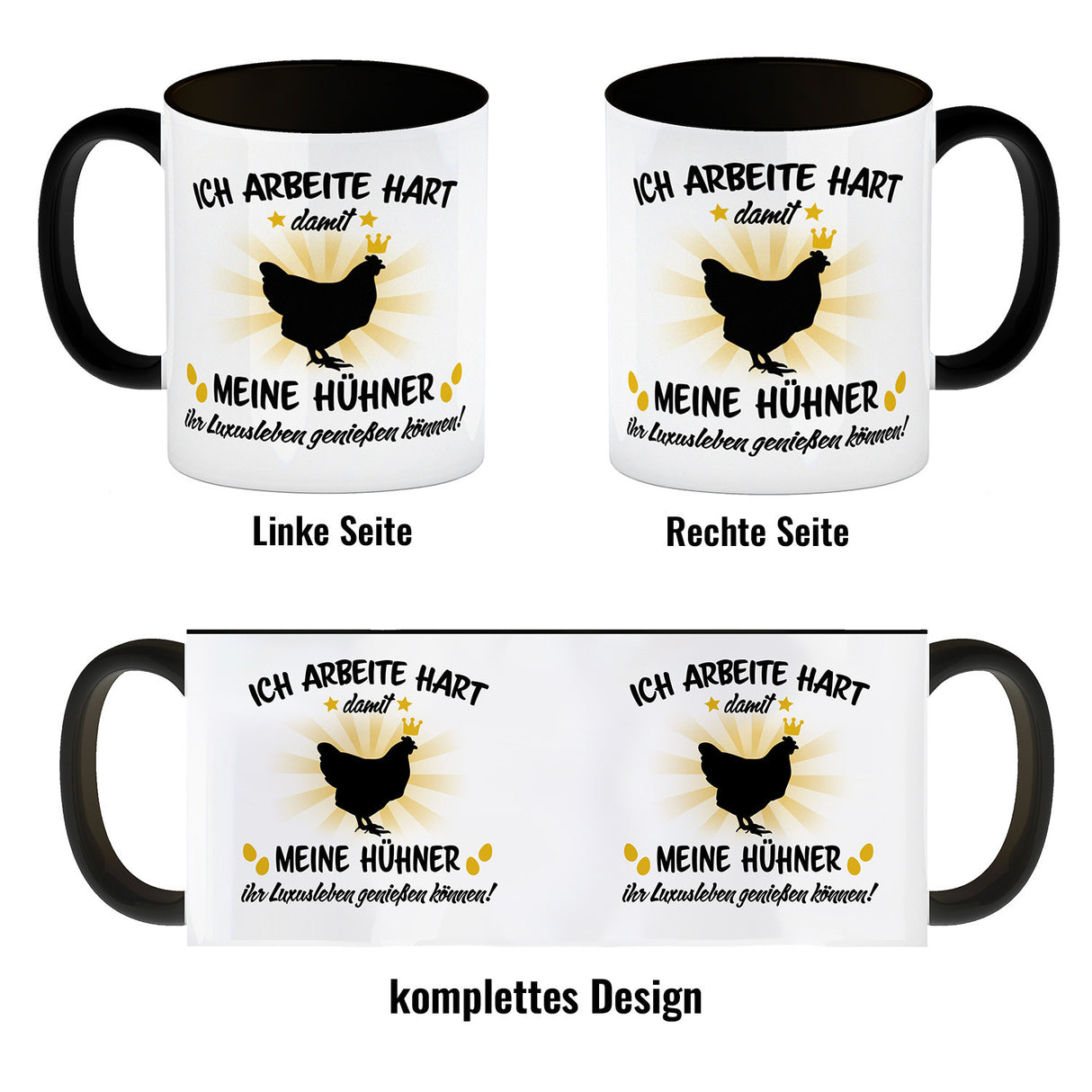 Ich arbeite hart für das Luxusleben meiner Hühner Haustier Kaffeebecher