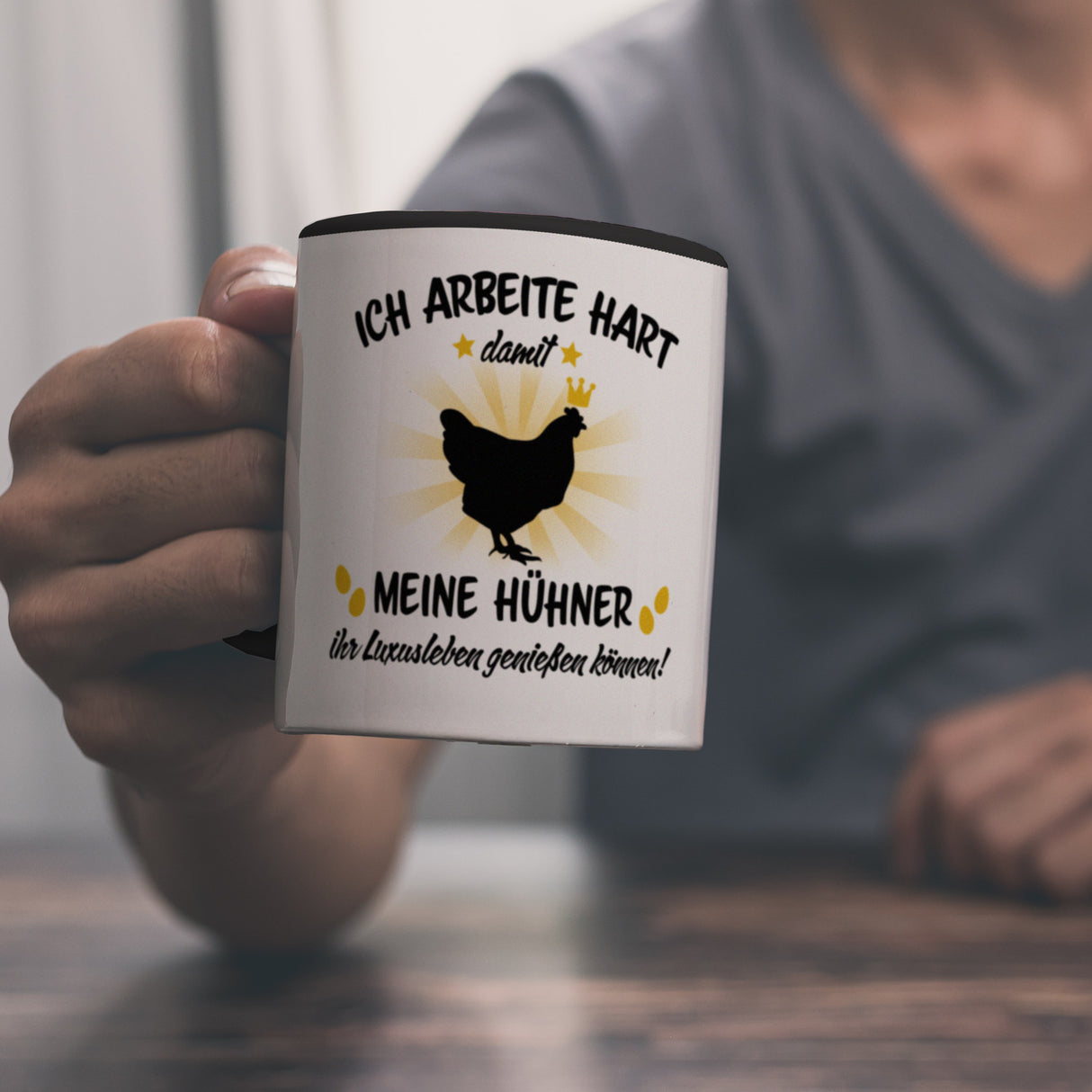 Ich arbeite hart für das Luxusleben meiner Hühner Haustier Kaffeebecher