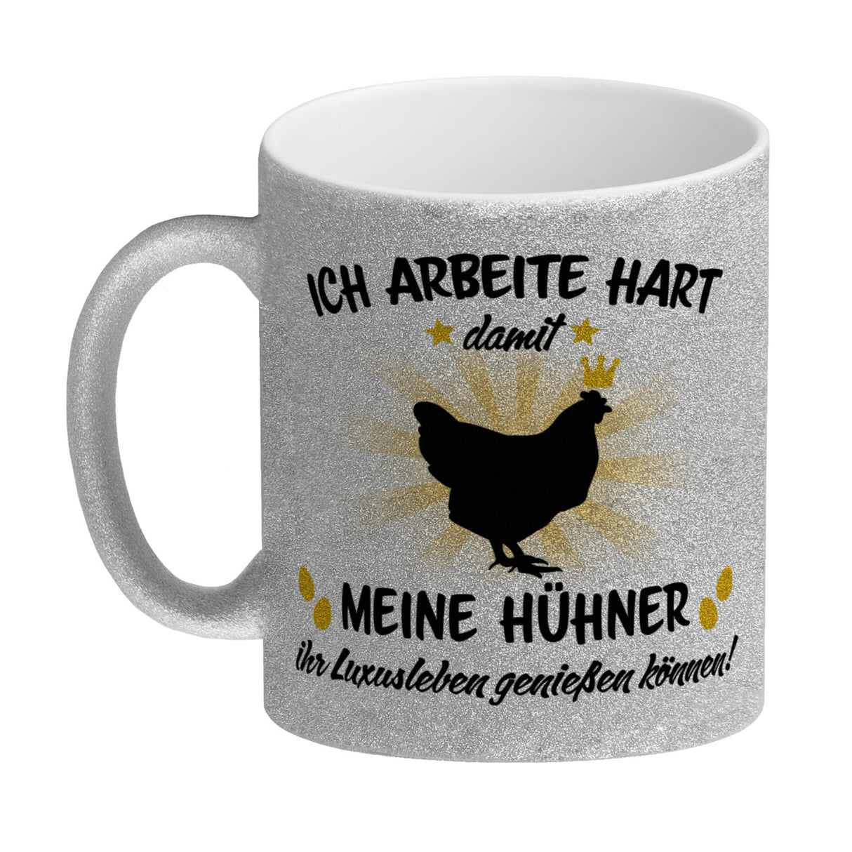 Ich arbeite hart für das Luxusleben meiner Hühner Haustier Kaffeebecher