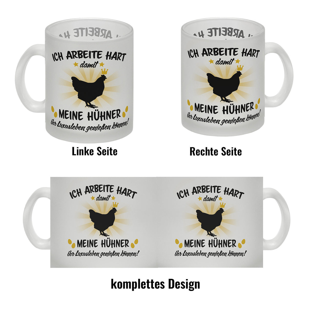 Ich arbeite hart für das Luxusleben meiner Hühner Haustier Kaffeebecher