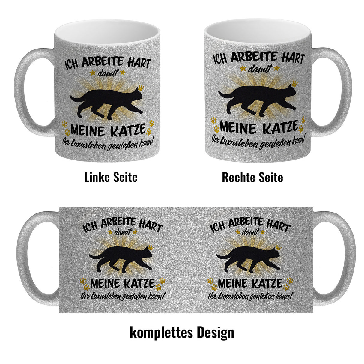 Ich arbeite hart für das Luxusleben meiner Katze Haustier Kaffeebecher