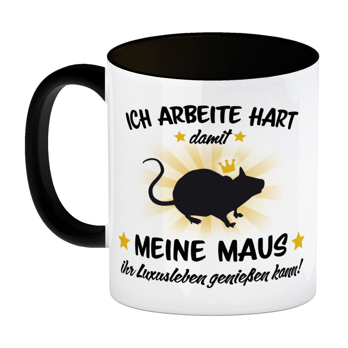 Ich arbeite hart für das Luxusleben meiner Maus Haustier Kaffeebecher