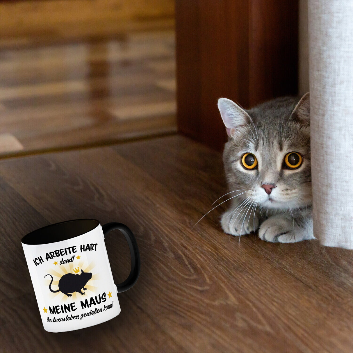 Ich arbeite hart für das Luxusleben meiner Maus Haustier Kaffeebecher