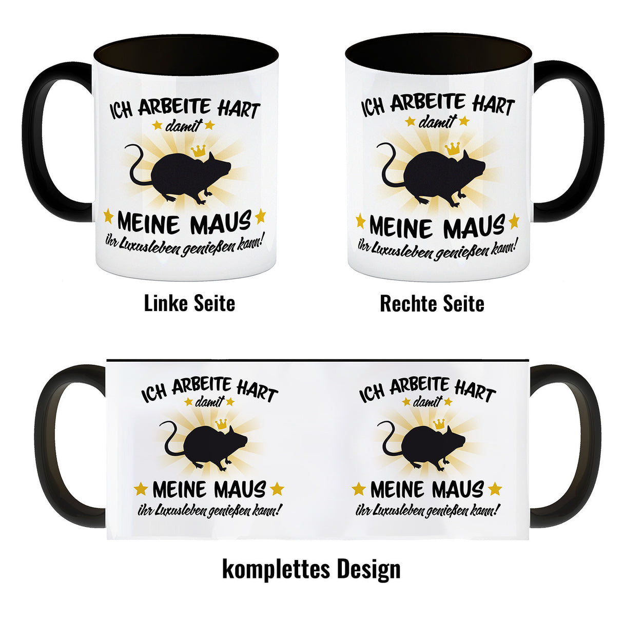 Ich arbeite hart für das Luxusleben meiner Maus Haustier Kaffeebecher