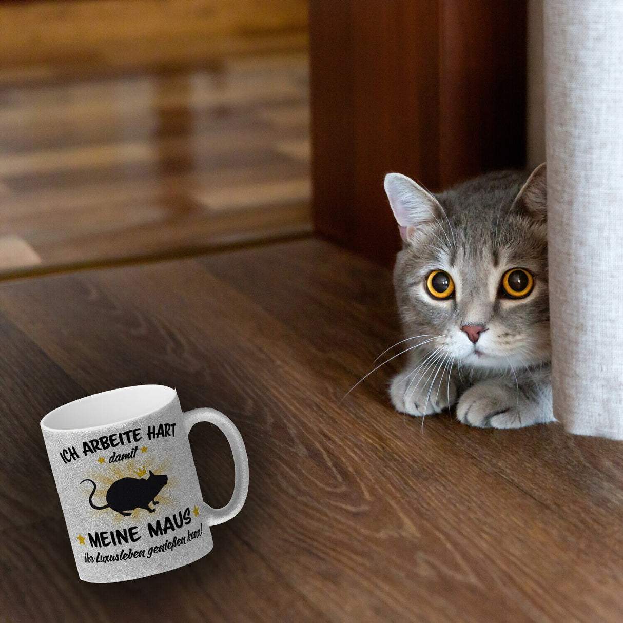 Ich arbeite hart für das Luxusleben meiner Maus Haustier Kaffeebecher