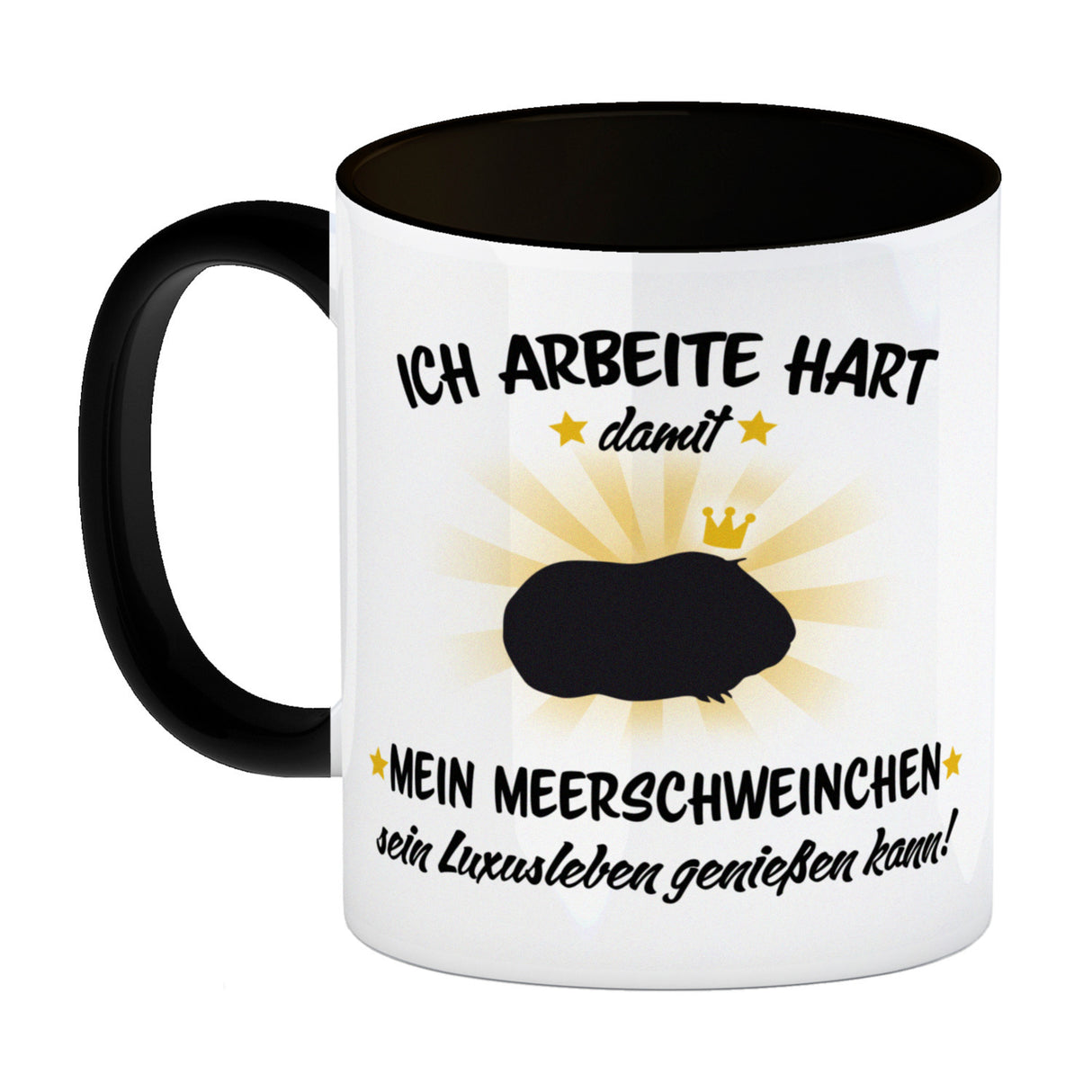 Ich arbeite hart für das Luxusleben meines Meerschweinchens Haustier Kaffeebecher