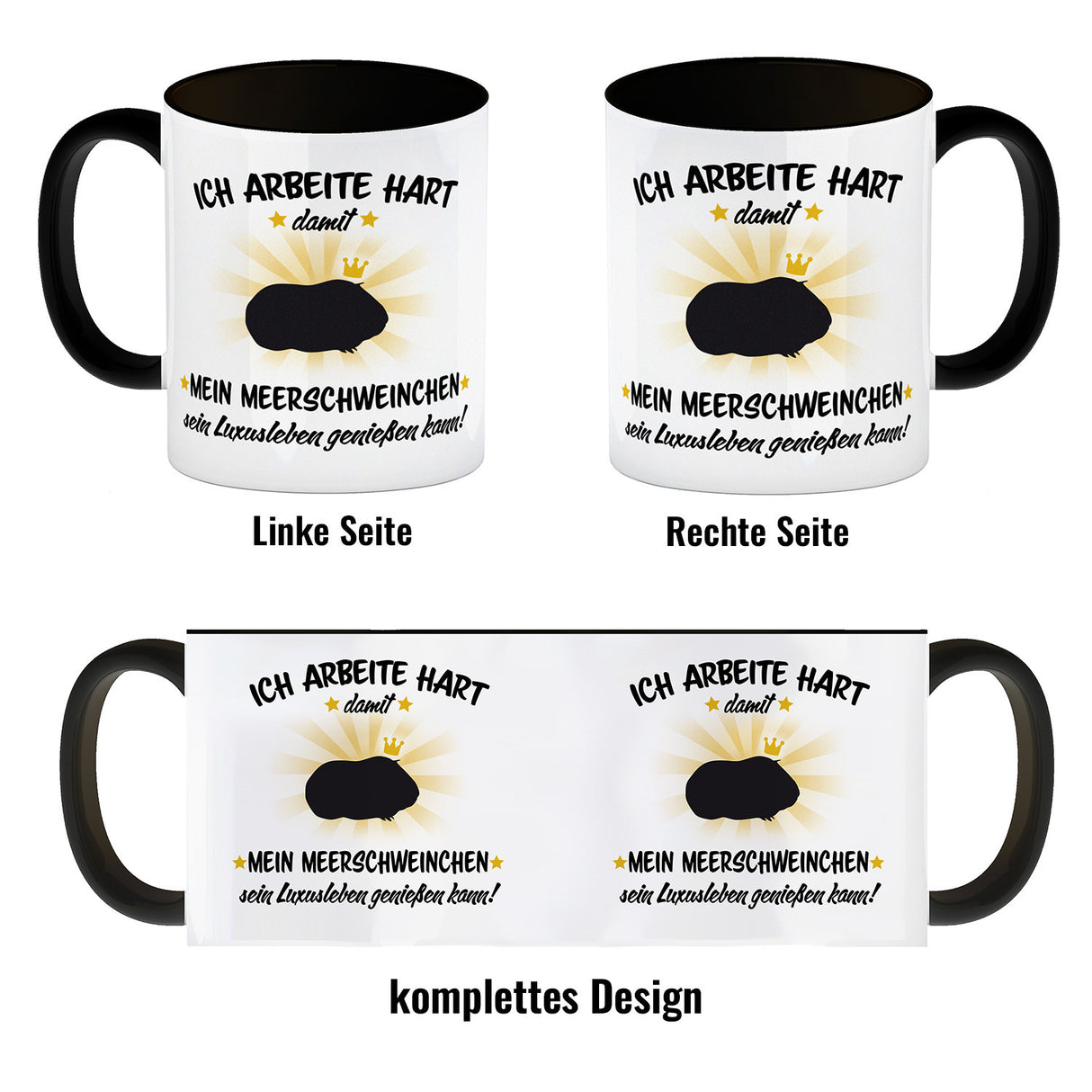 Ich arbeite hart für das Luxusleben meines Meerschweinchens Haustier Kaffeebecher