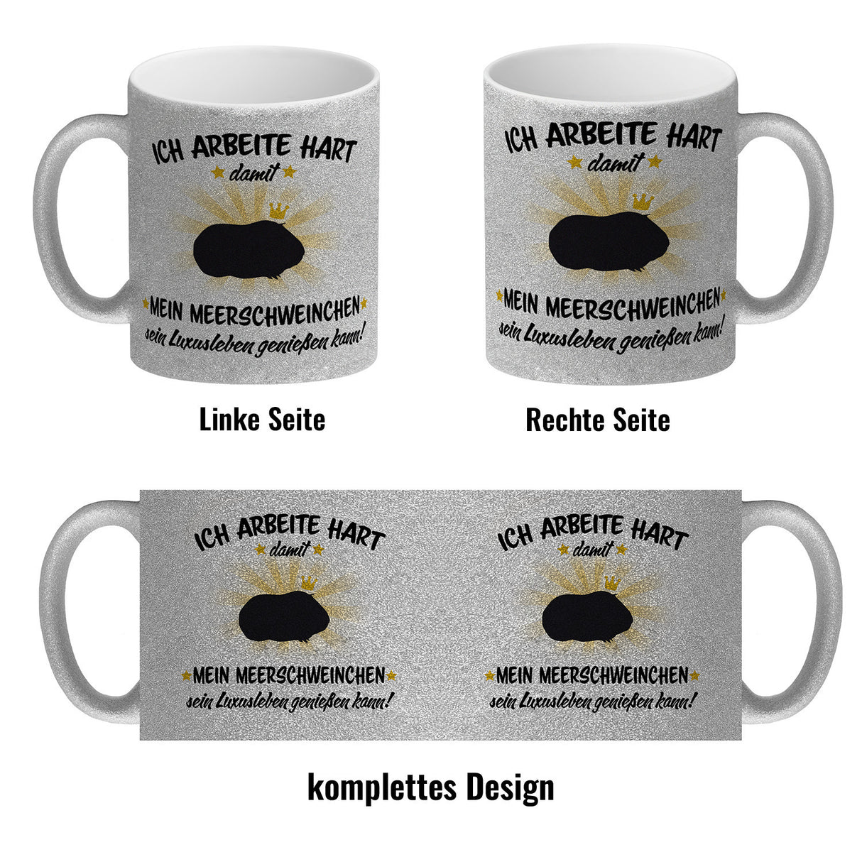 Ich arbeite hart für das Luxusleben meines Meerschweinchens Haustier Kaffeebecher