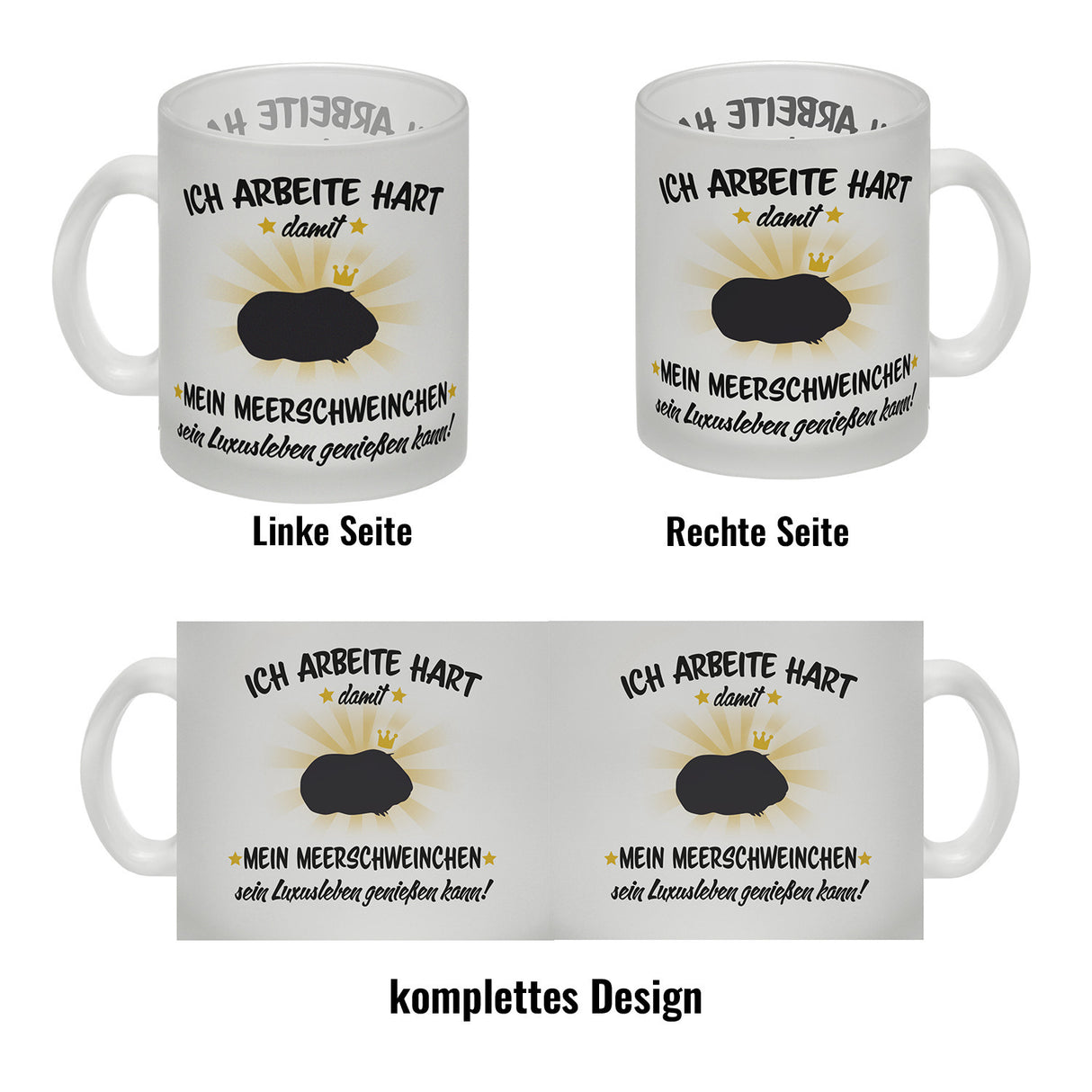 Ich arbeite hart für das Luxusleben meines Meerschweinchens Haustier Kaffeebecher