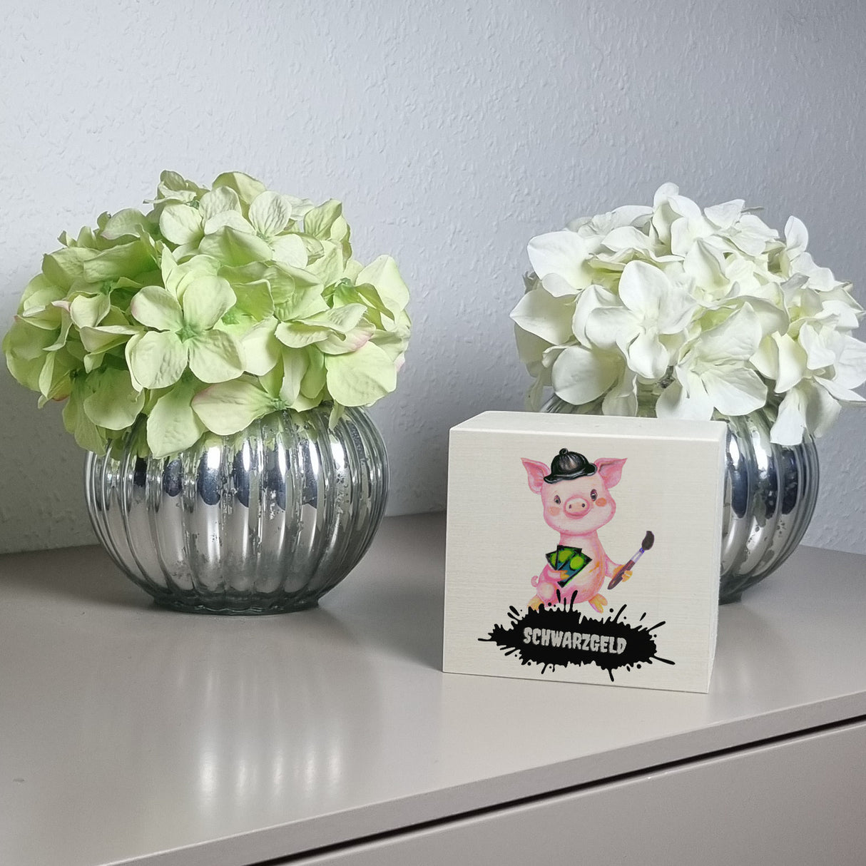 Schwarzgeld Spardose mit Schweinchen Motiv