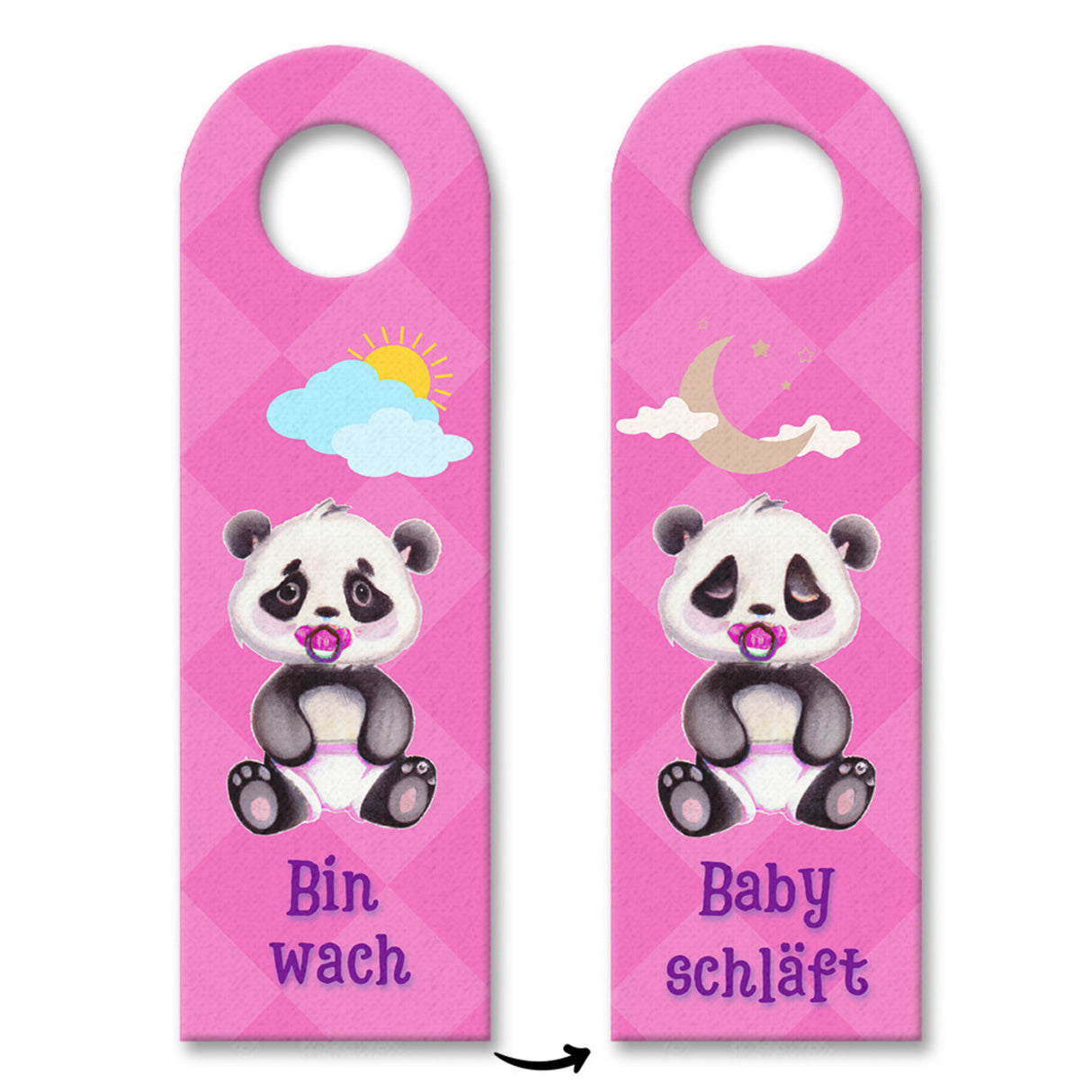 Baby schläft Panda Türhänger