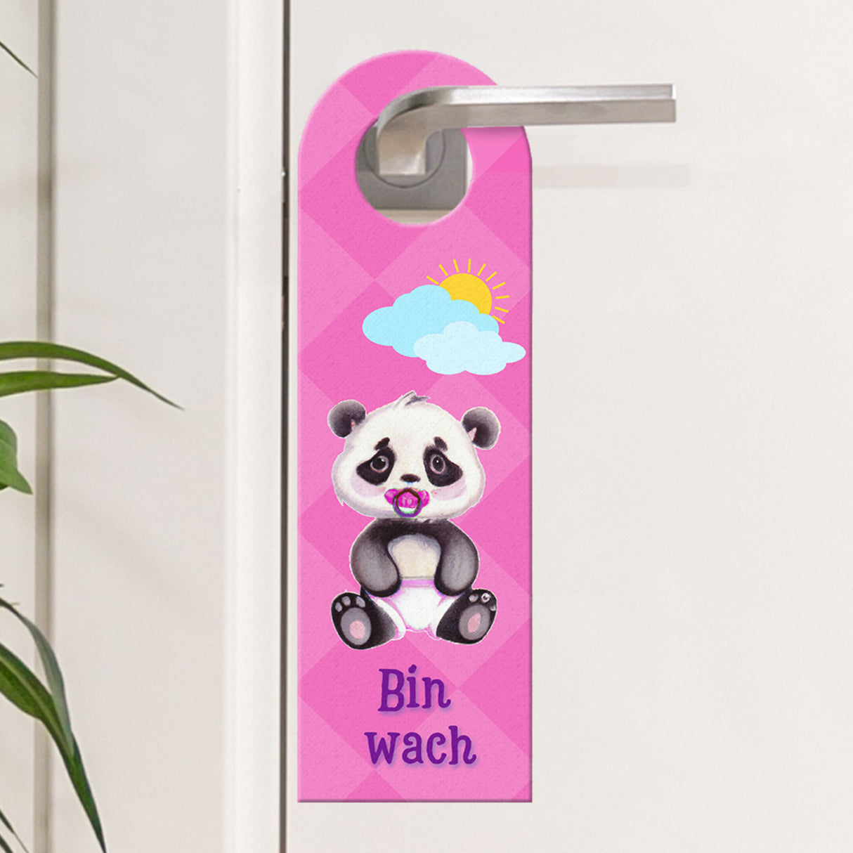 Baby schläft Panda Türhänger