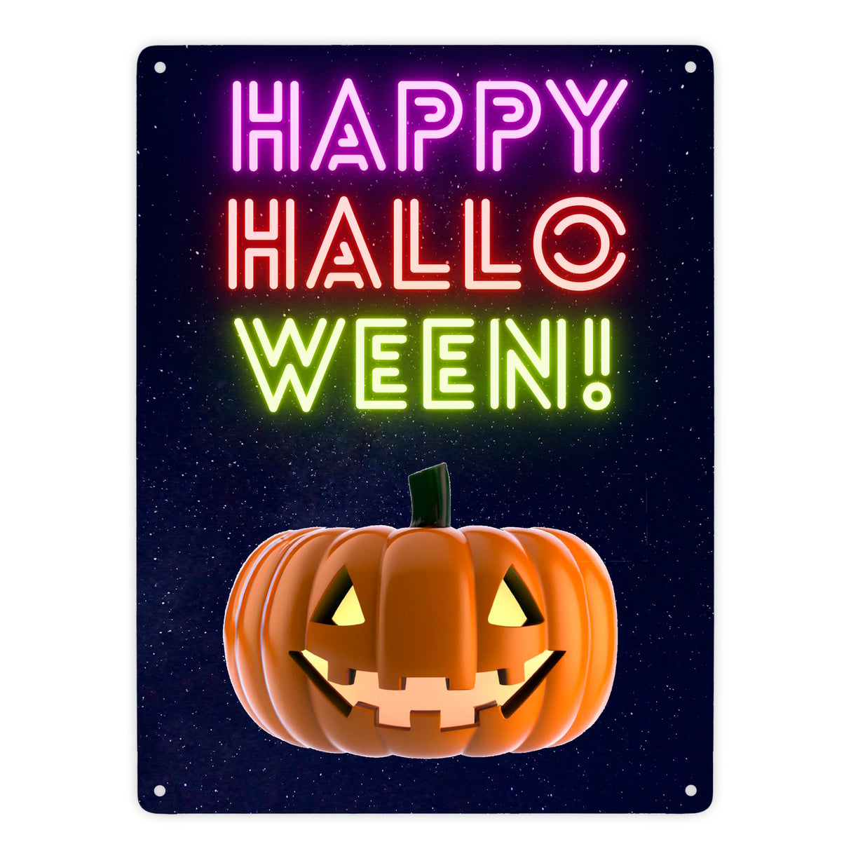 Happy Halloween Kürbis Metallschild in 15x20 cm