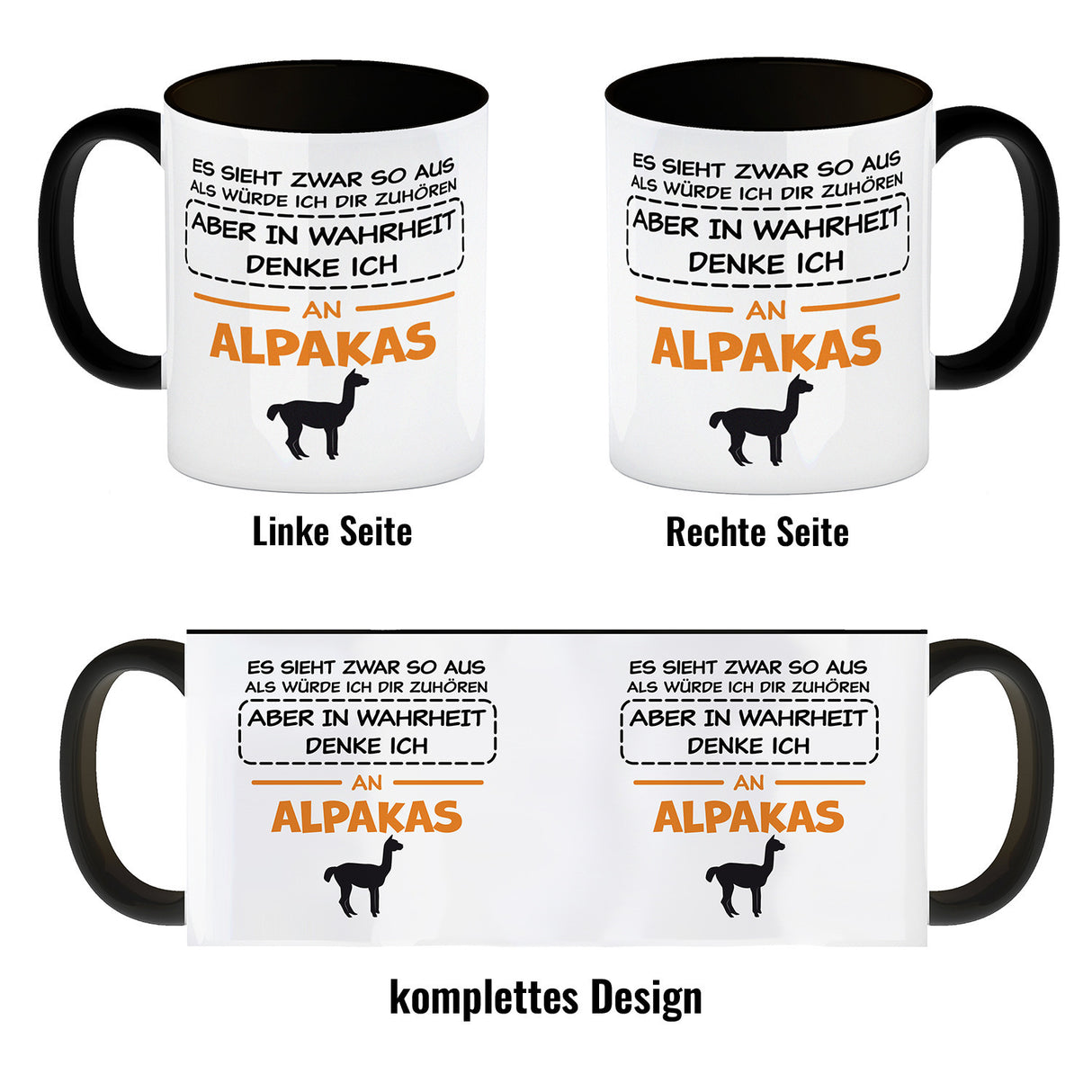 In Wahrheit denke ich an Alpakas Kaffeebecher