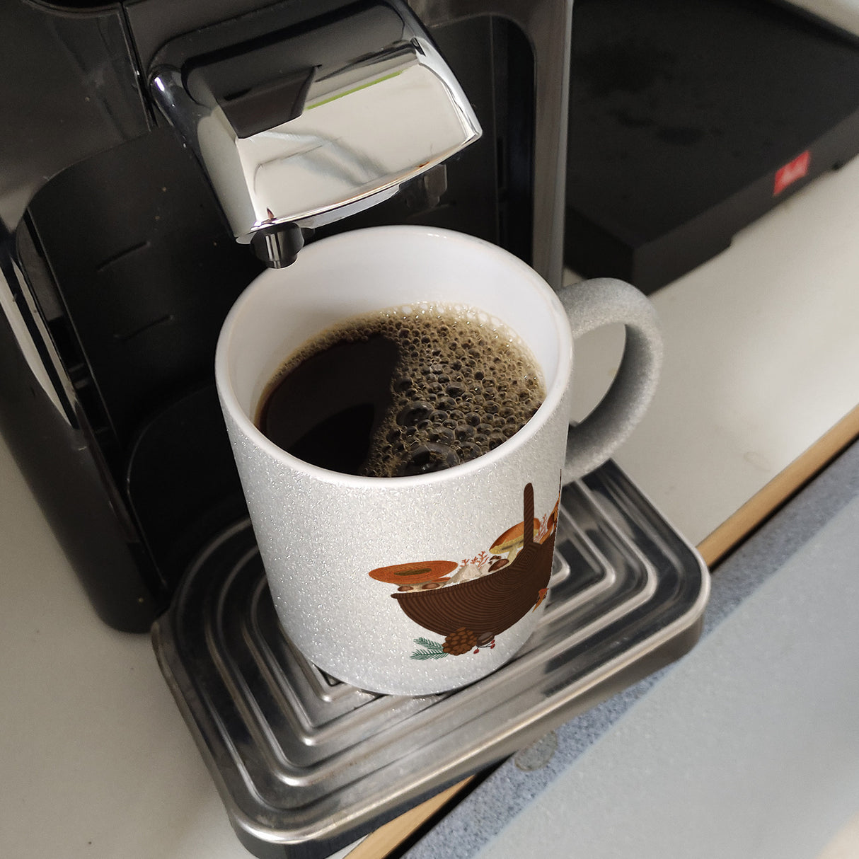 Herbst Kaffeebecher mit Pilz-Motiv