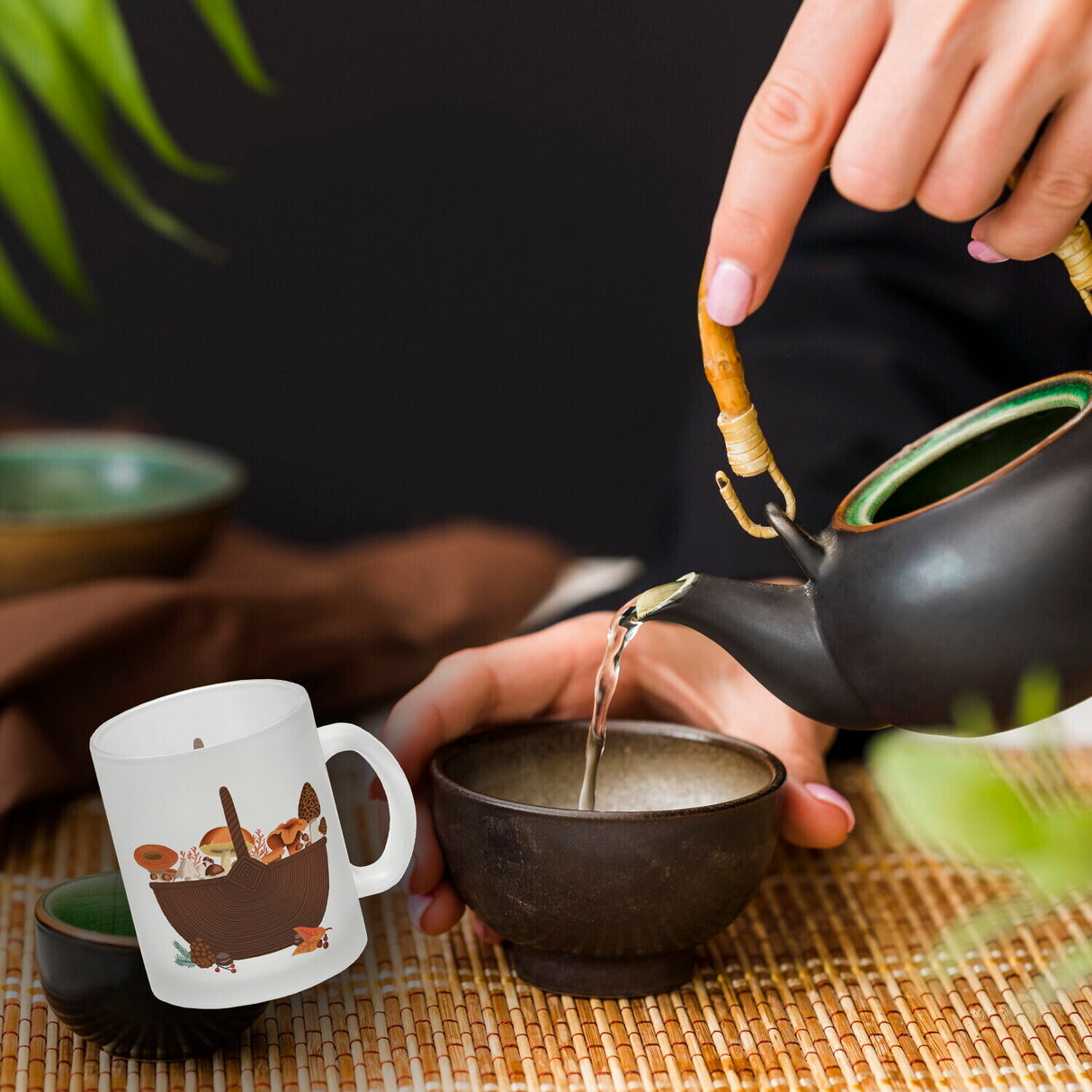 Herbst Kaffeebecher mit Pilz-Motiv