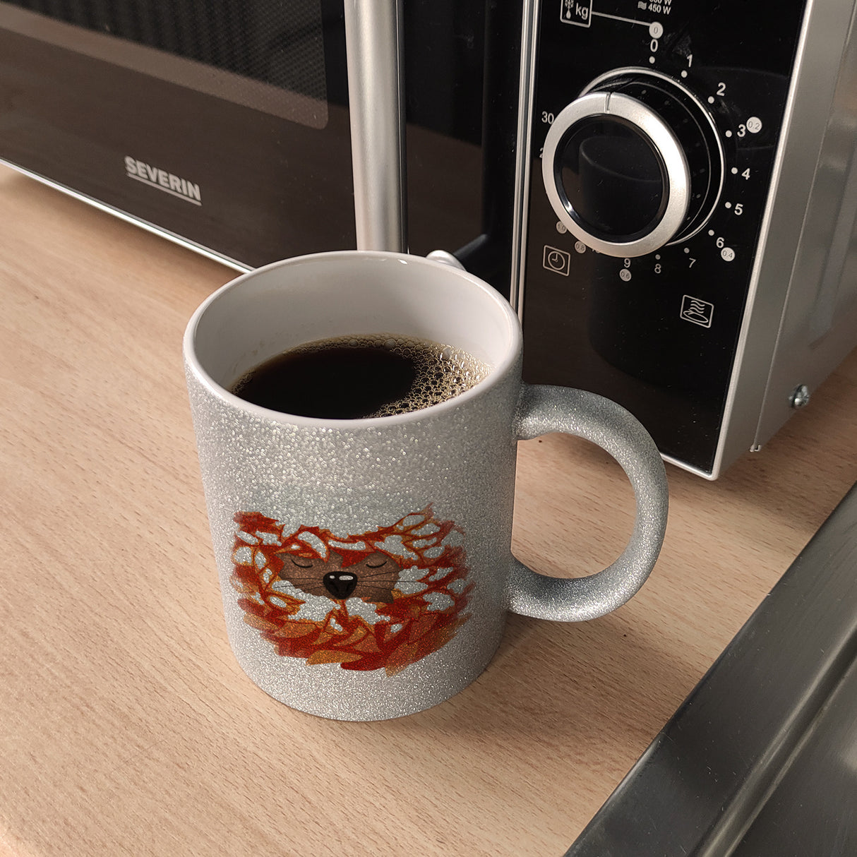 Igel im Winterschlaf Kaffeebecher mit Herbst Motiv
