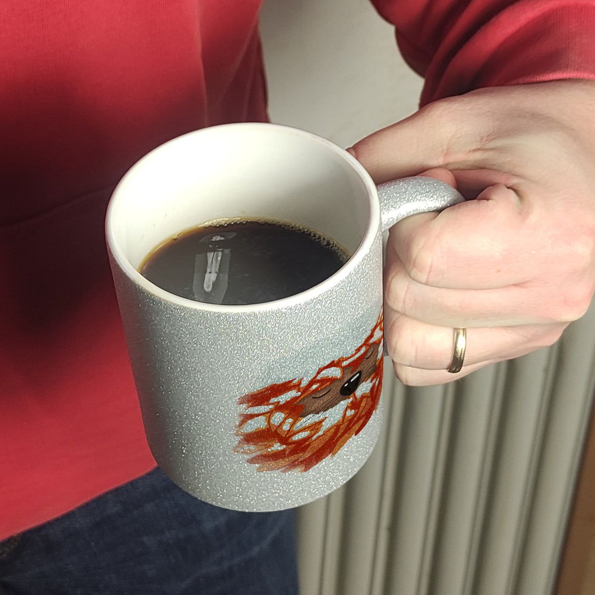 Igel im Winterschlaf Kaffeebecher mit Herbst Motiv