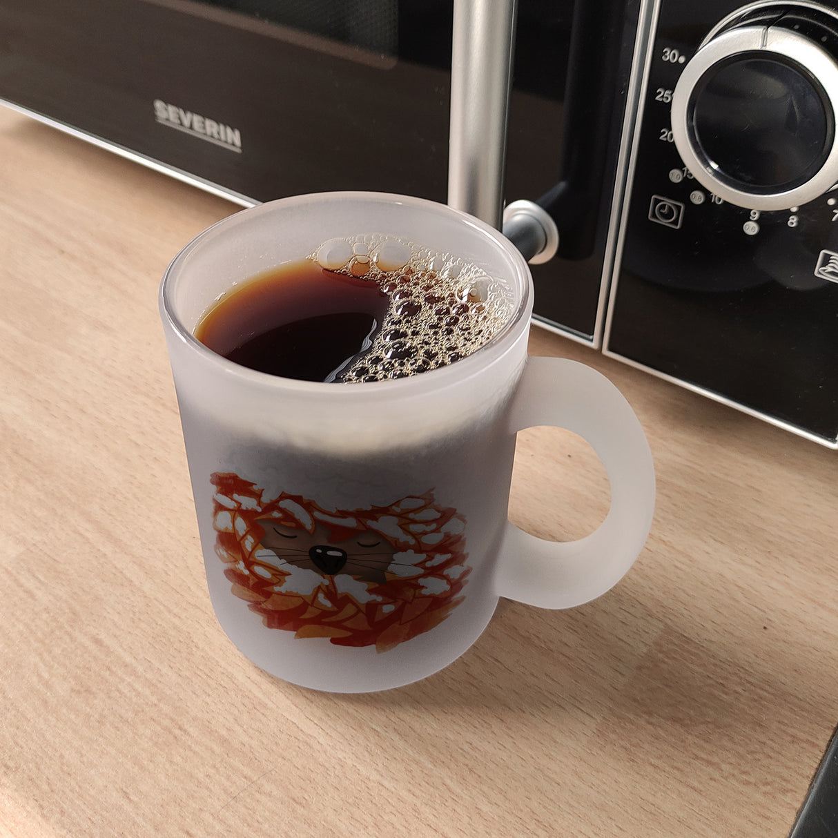 Igel im Winterschlaf Kaffeebecher mit Herbst Motiv
